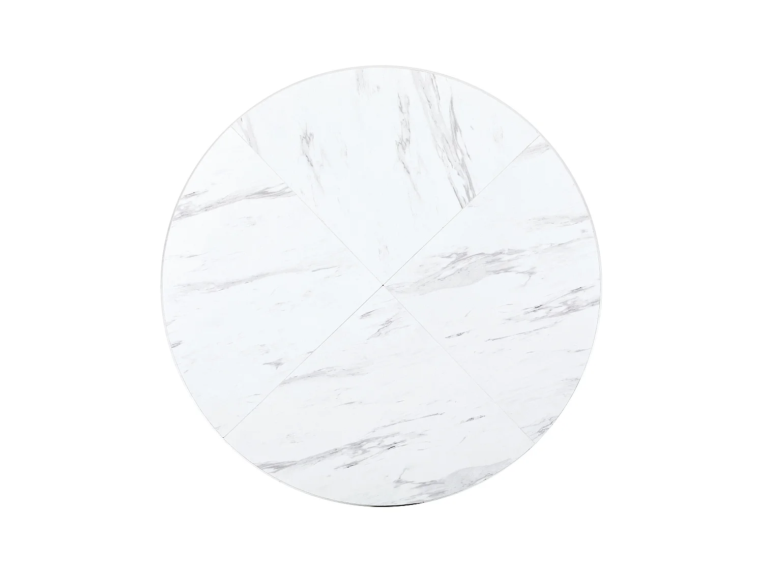 Mesa de comedor redonda, diseño de mármol, estructura de metal, adecuada para restaurante, comedor, color negro.