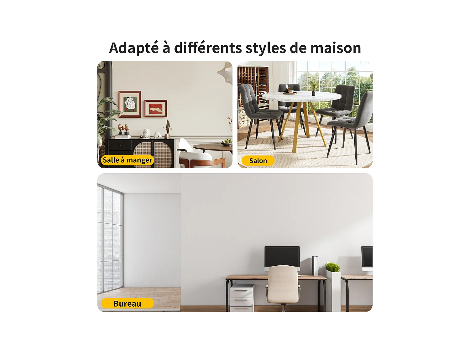 Mesa de comedor redonda 80 × 80 × 75 cm, mesa de cocina, mesa de centro para 4 personas, color blanco