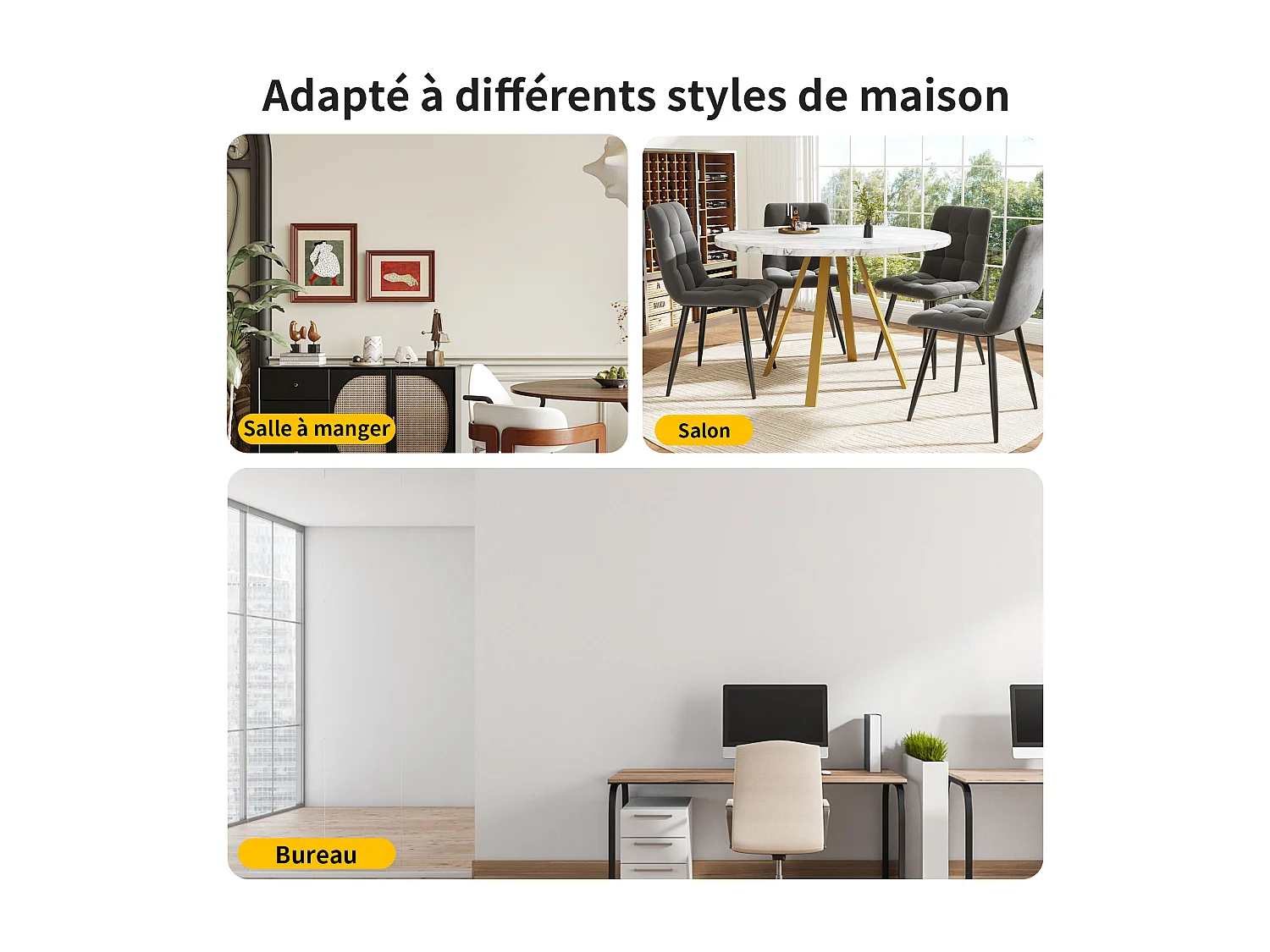 Mesa de comedor redonda 80 × 80 × 75 cm, mesa de cocina, mesa de centro para 4 personas, color blanco