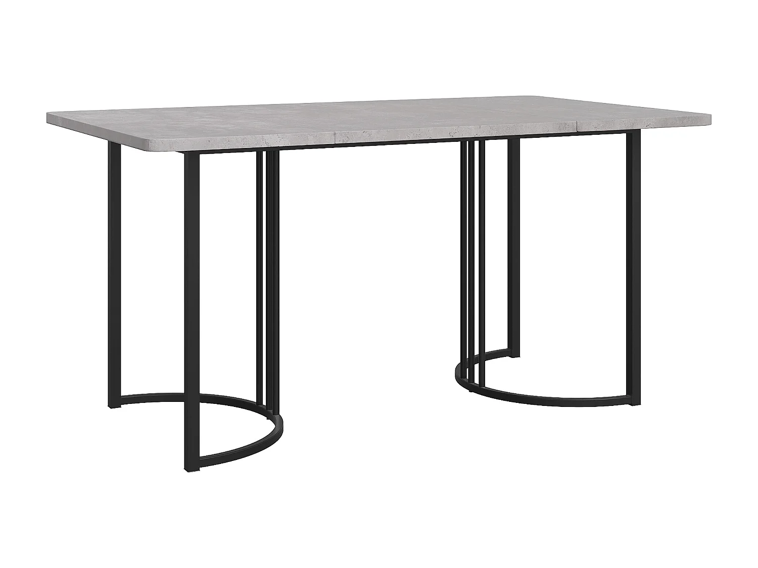 Mesa retangular 140x80 cm, mármore cinza, pés metálicos ajustáveis, para cozinha e sala de estar
