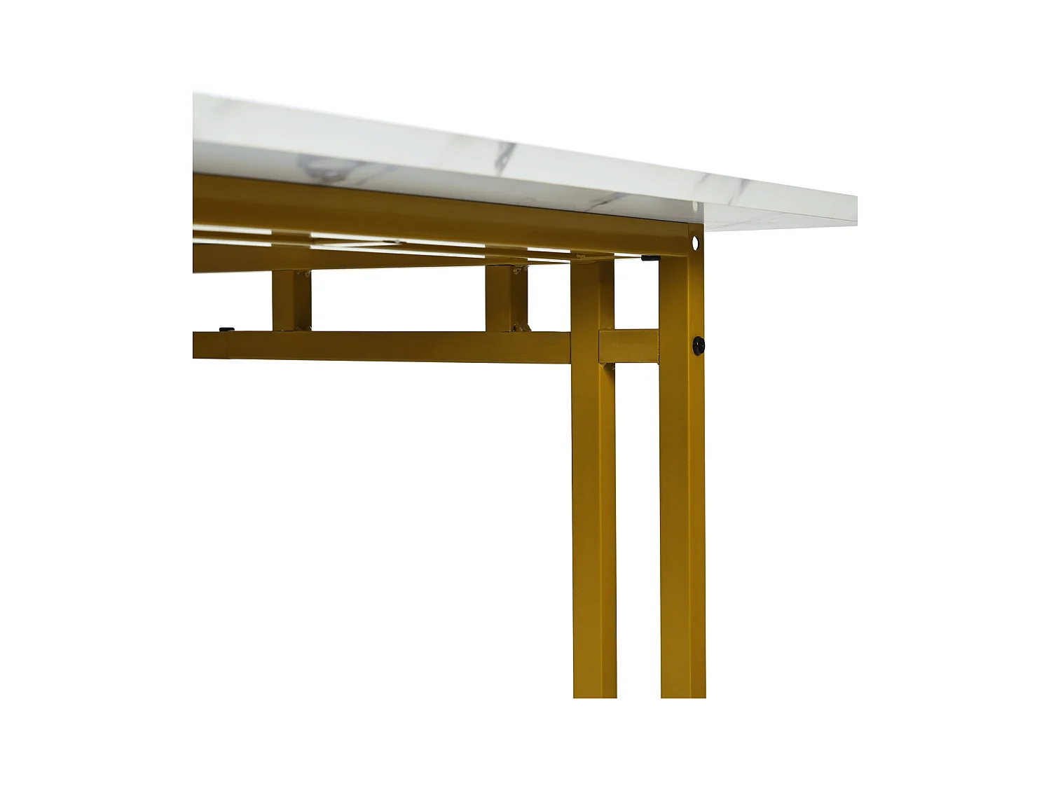 Mesa retangular 120x70 cm, metal dourado, mesa moderna para sala de jantar e cozinha, pés de metal
