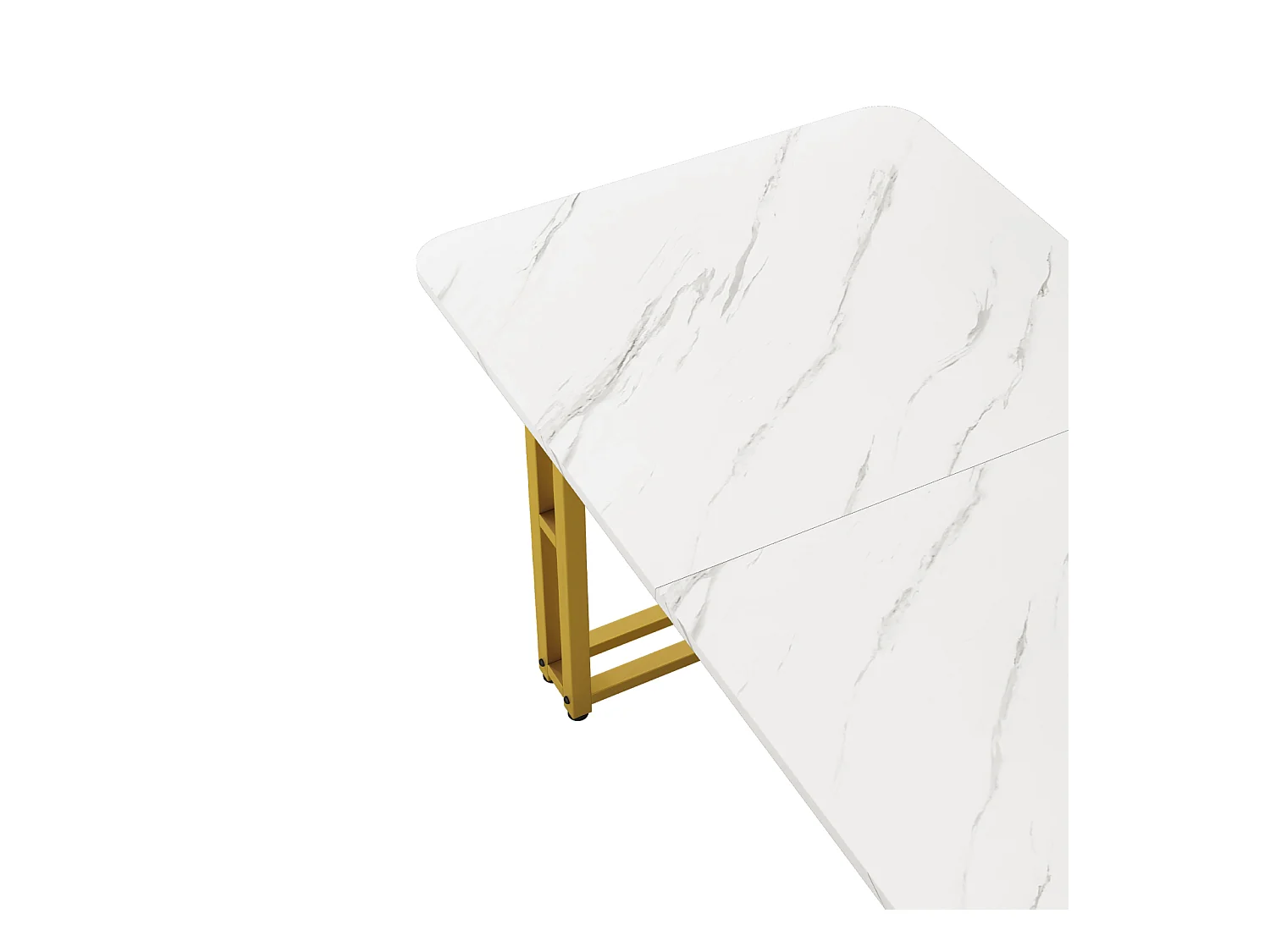 Mesa retangular 120x70 cm, metal dourado, mesa moderna para sala de jantar e cozinha, pés de metal