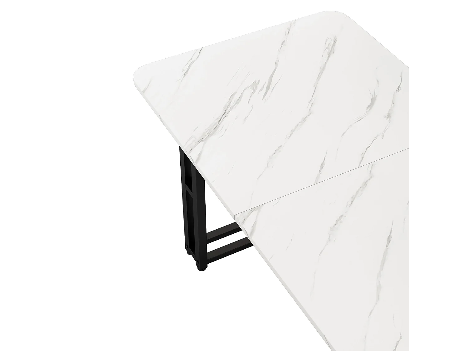Table rectangulaire 120x70 cm, pieds noirs métalliques, moderne et élégante pour salle à manger et cuisine