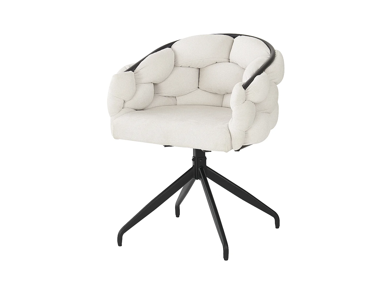 Lot de 2 chaises pivotantes en velours, design moderne et ergonomique, 360° rotatif, pour salon et salle à manger, beige