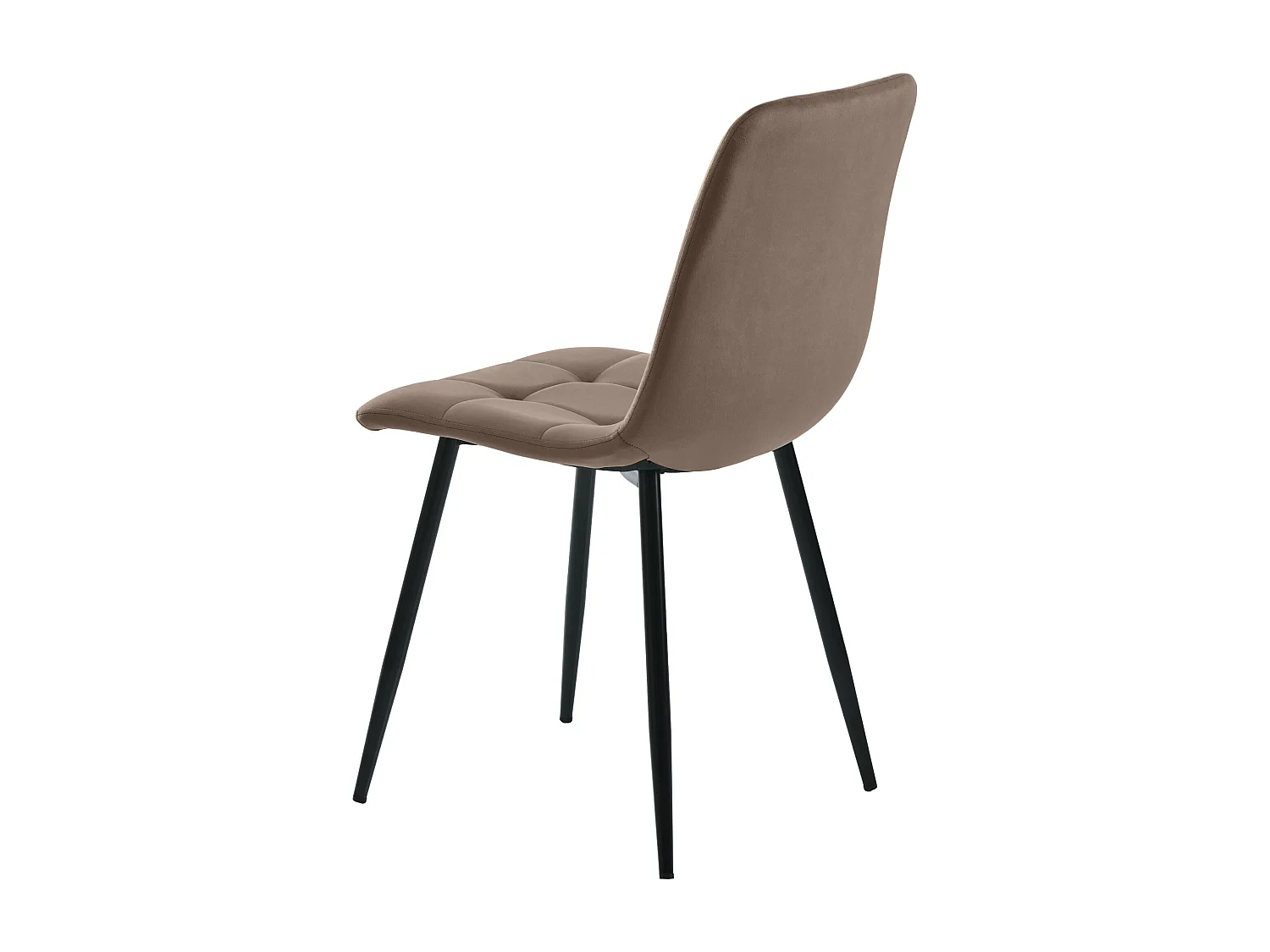 Lot de 4 chaises de salle à manger, Marron, assise en velours, dossier confortable, structure métal