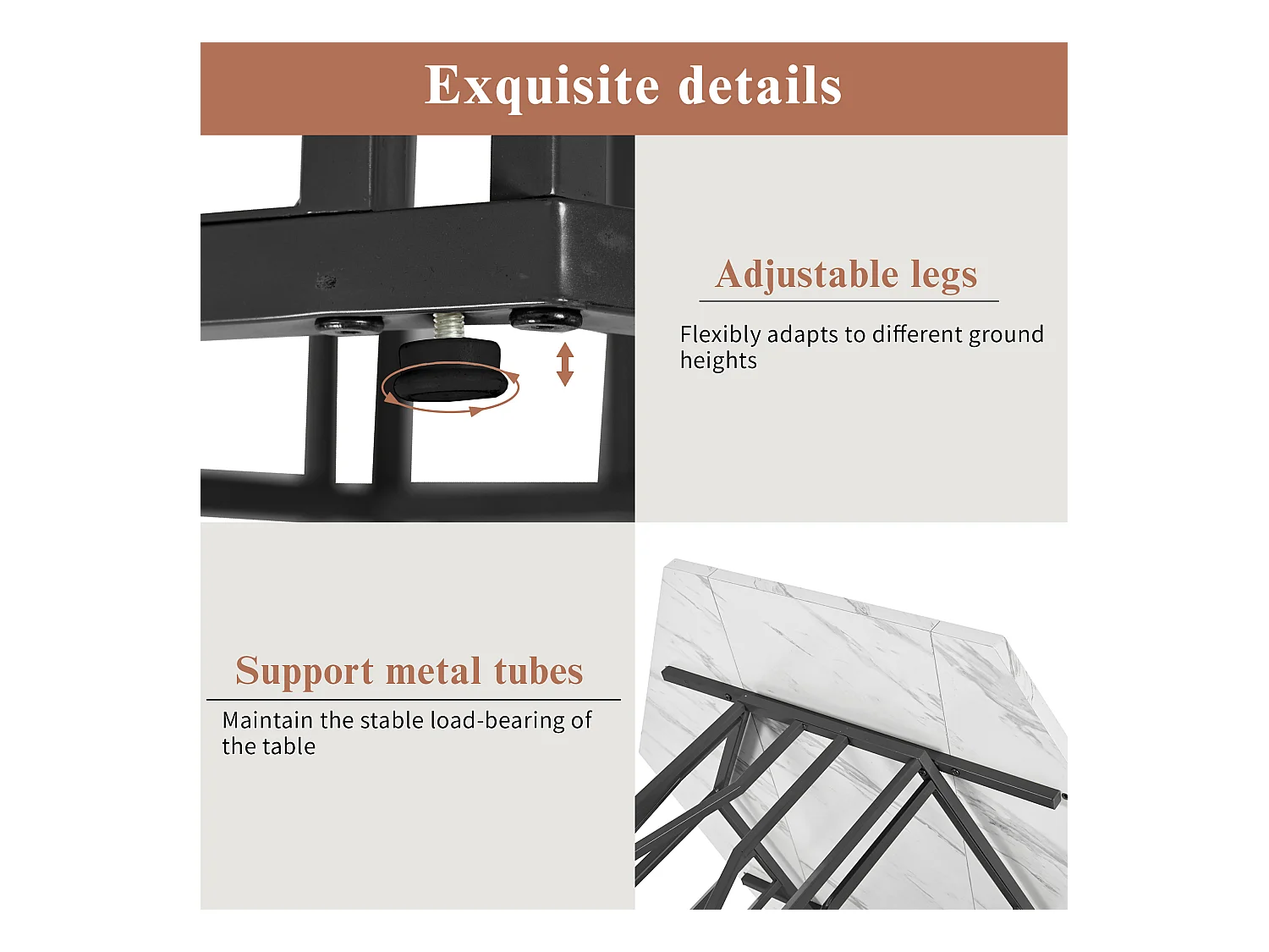 Mesa de Centro Hexagonal de Mármore - Para Sala de Estar e Sala de Jantar - 115,5 x 100 x 75 cm - Preto