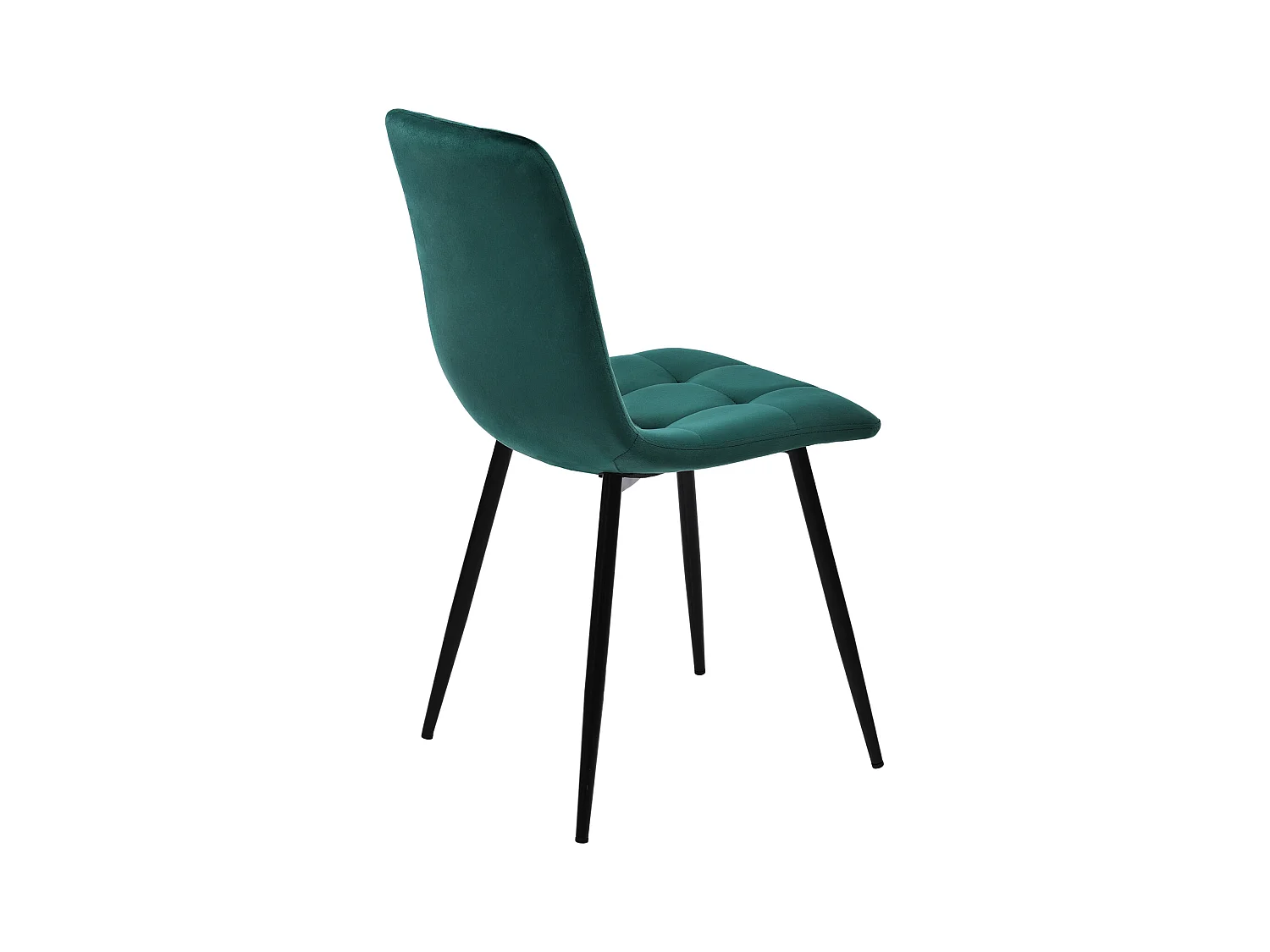 Juego de 4 sillas de comedor, color verde, asiento de terciopelo, respaldo cómodo, estructura de metal.