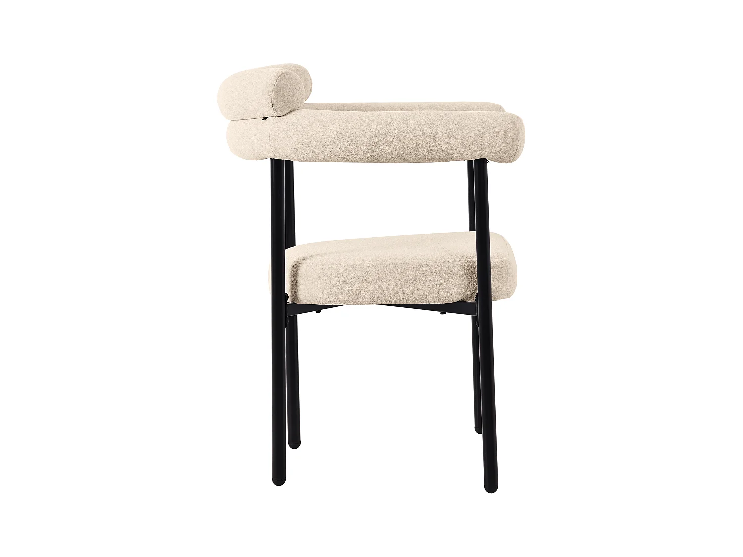 Conjunto de 2 cadeiras de jantar modernas, assentos confortáveis com argolas, sala de estar e escritório, bege