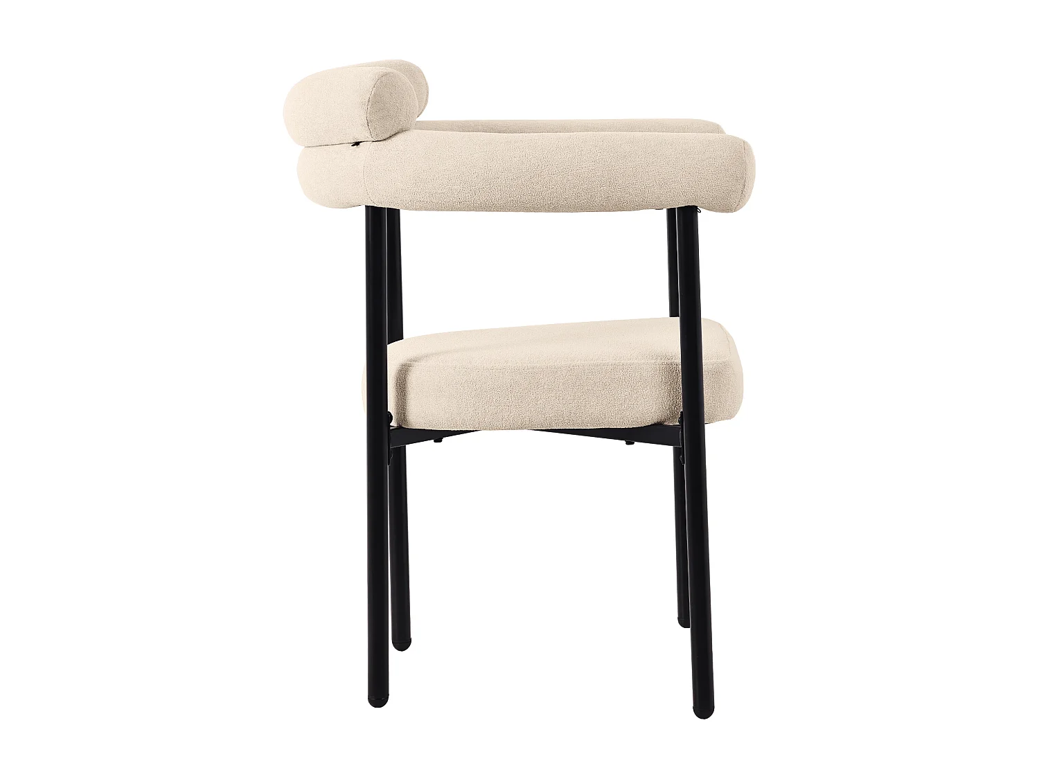 Lot de 2 chaises de salle à manger modernes, sièges confortables avec anneaux, salon et bureau,Beige