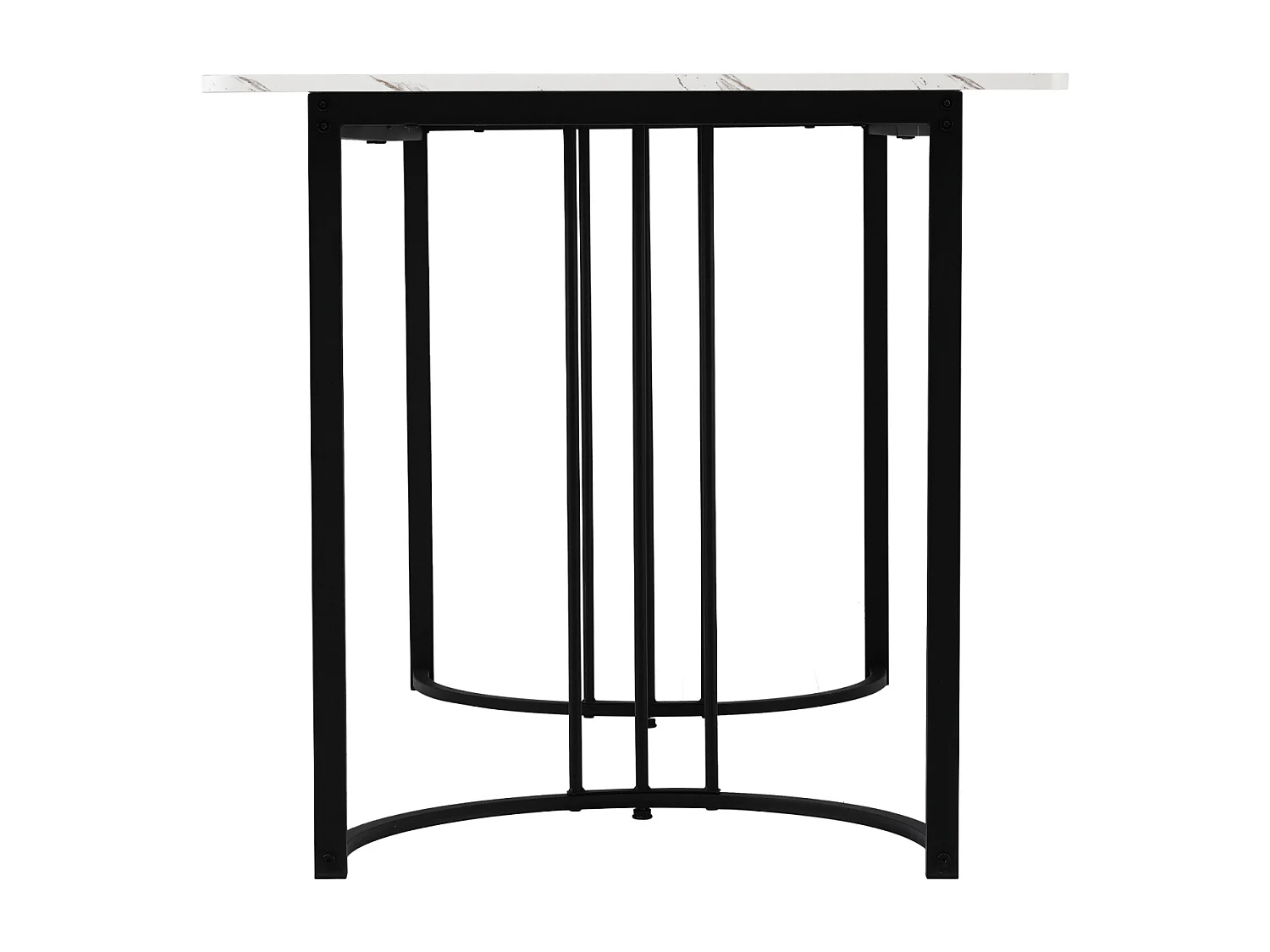 Table rectangulaire 140x80 cm, marbre Blanc, pieds métalliques ajustables, pour cuisine et salon