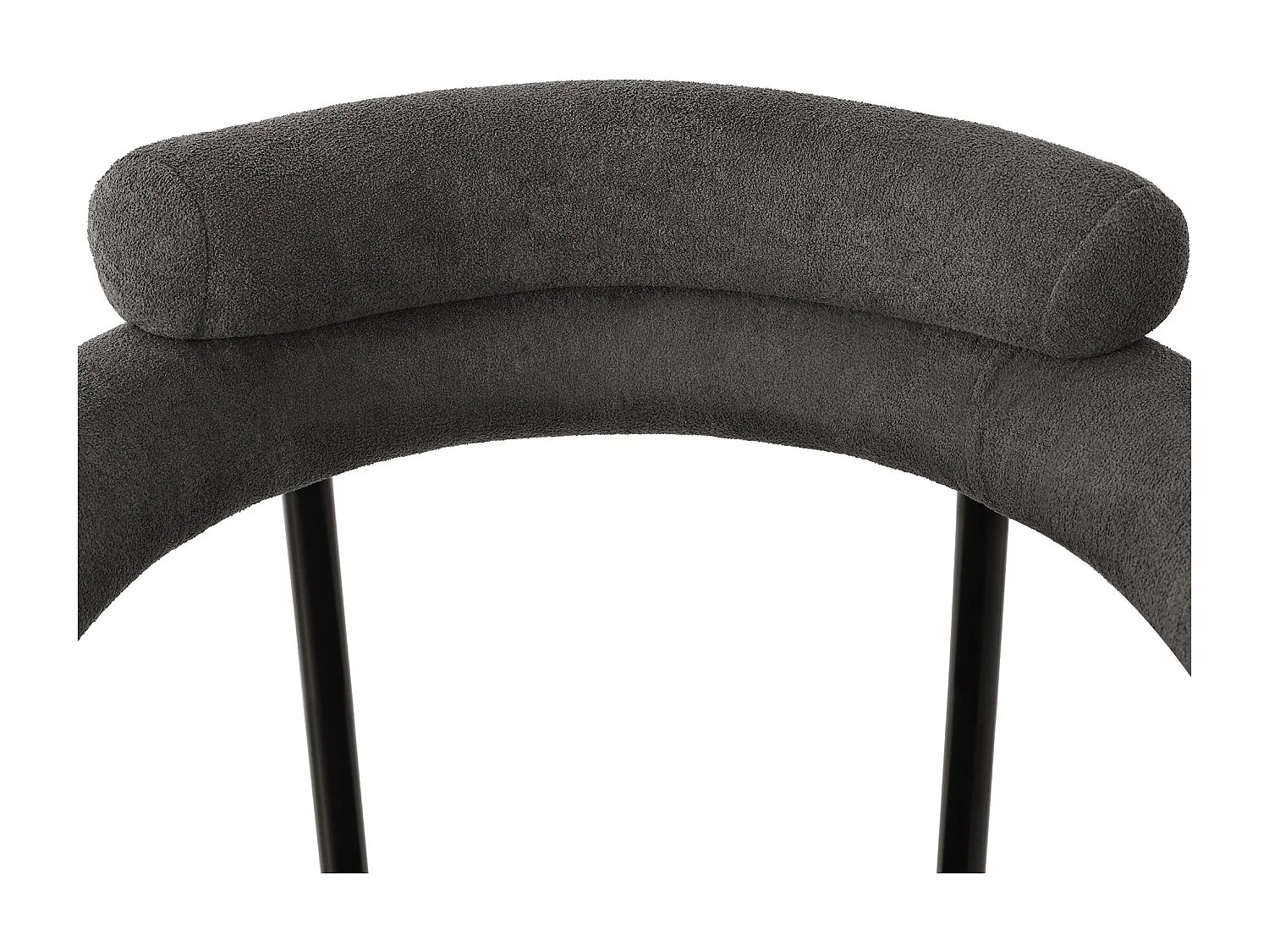 Lot de 2 chaises de salle à manger modernes, sièges confortables avec anneaux, salon et bureau, gris