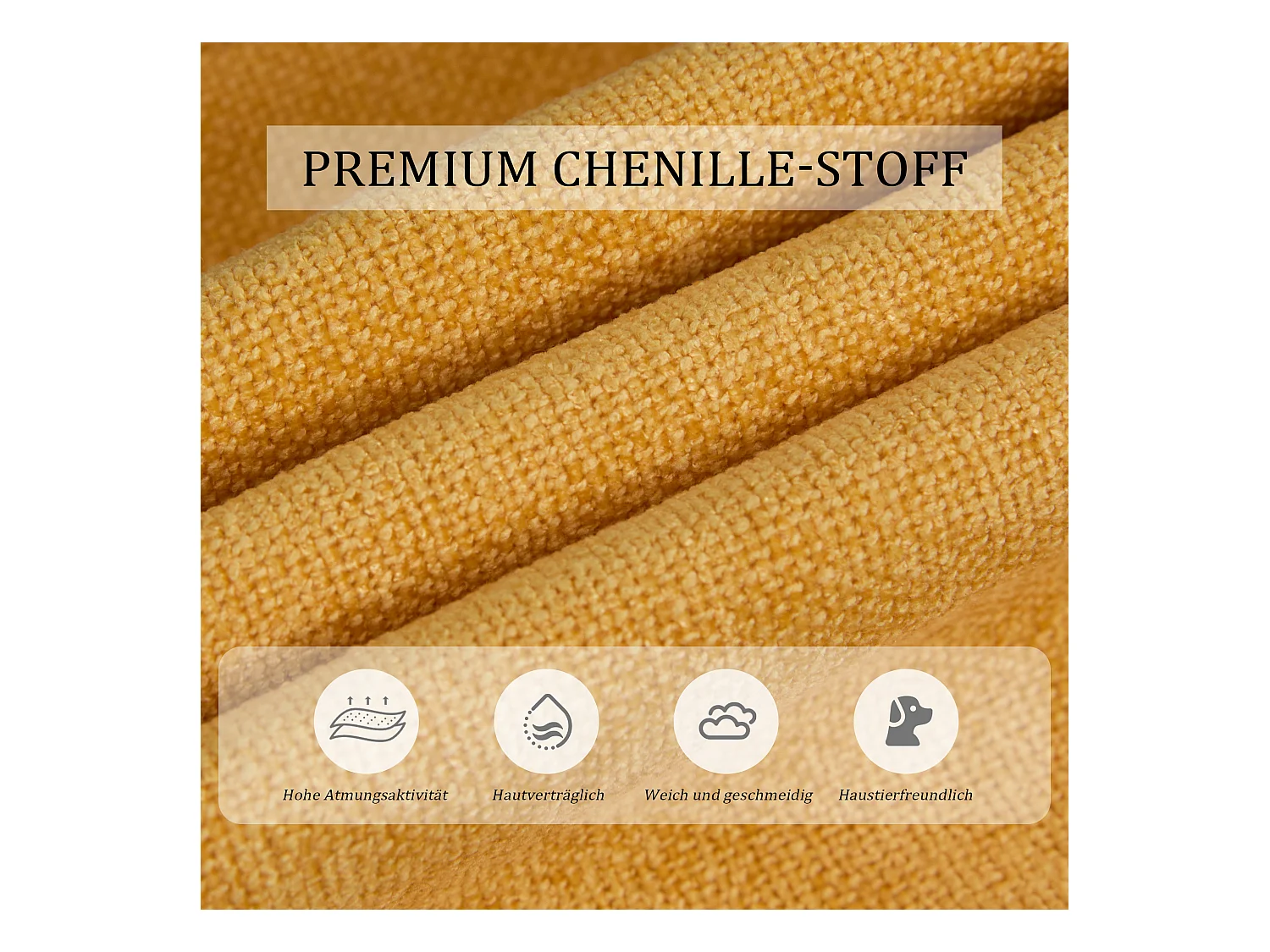 Canapé 2 places convertible avec dossier réglable + 2 USB + poche latérale - 173 x 78 x 78 - velours - Jaune