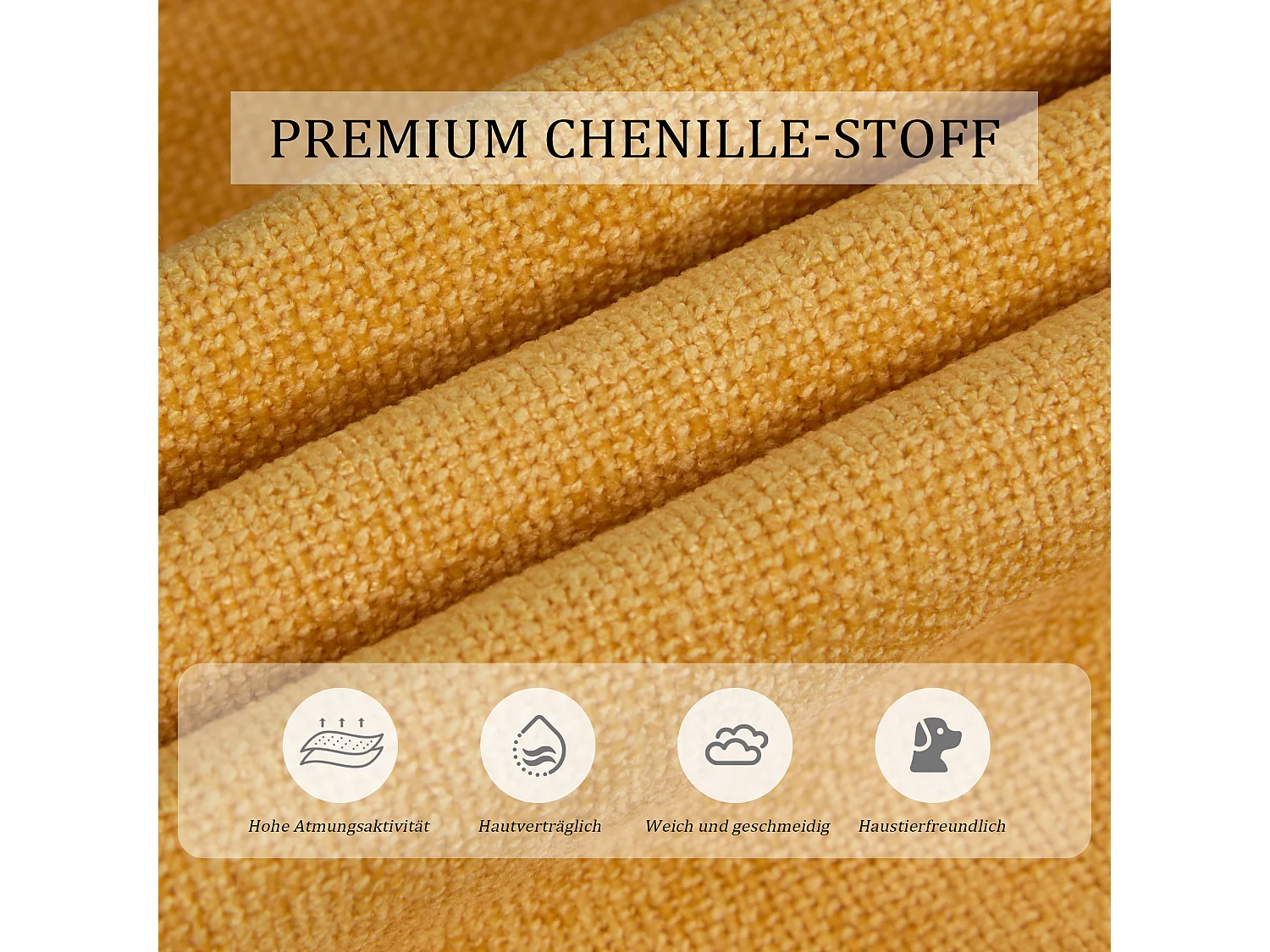 Canapé 2 places convertible avec dossier réglable + 2 USB + poche latérale - 173 x 78 x 78 - velours - Jaune