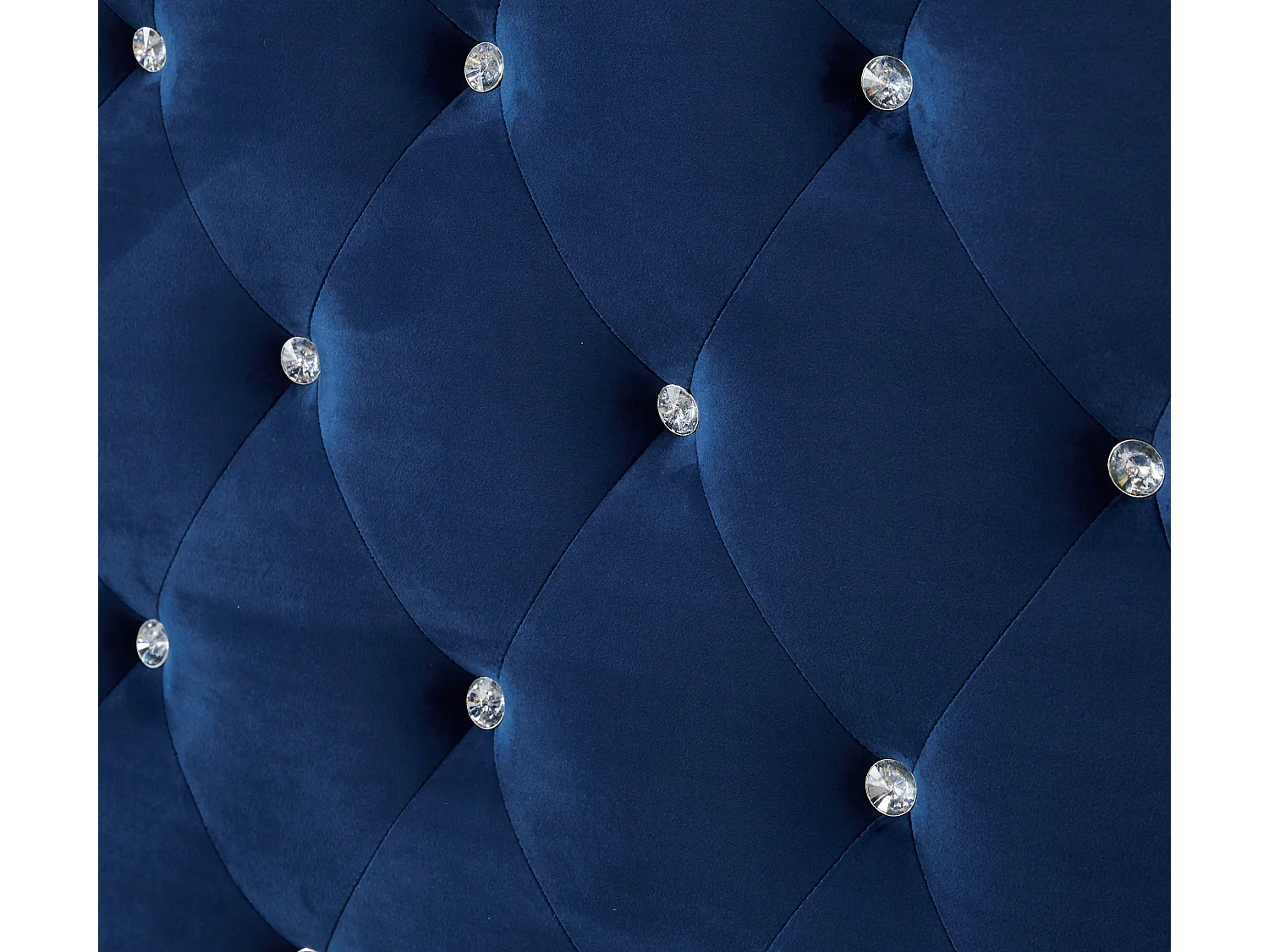 Lit  2 places 140x190 cm velours bleu sommier inclus PRESTIGE