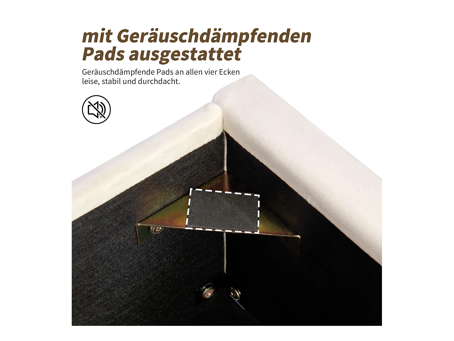 Gepolstertes Kinderbett - 90 x 200 cm - mit hydraulischem Stauraum + Kopfteil - Samt - Beige