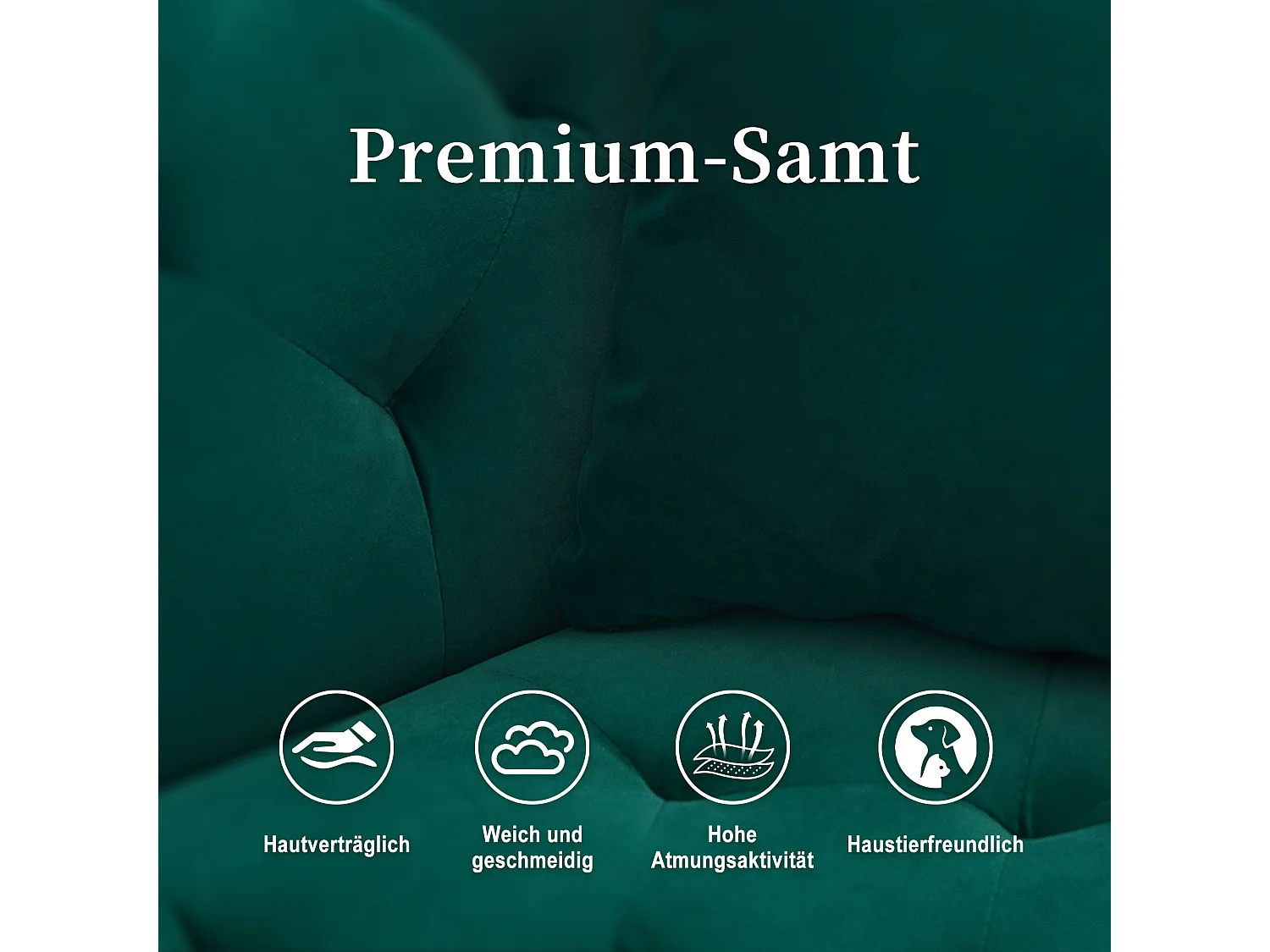 Canapé 2 places convertible avec coussins + dossier réglable - 165 x 72.5 x 75 cm - velours - vert