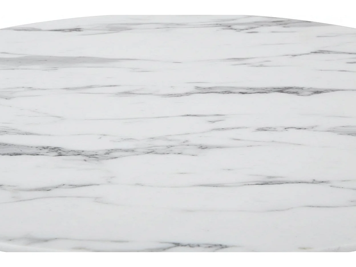 Table à manger ronde verre effet marbré 120x75 cm – ELECTRA