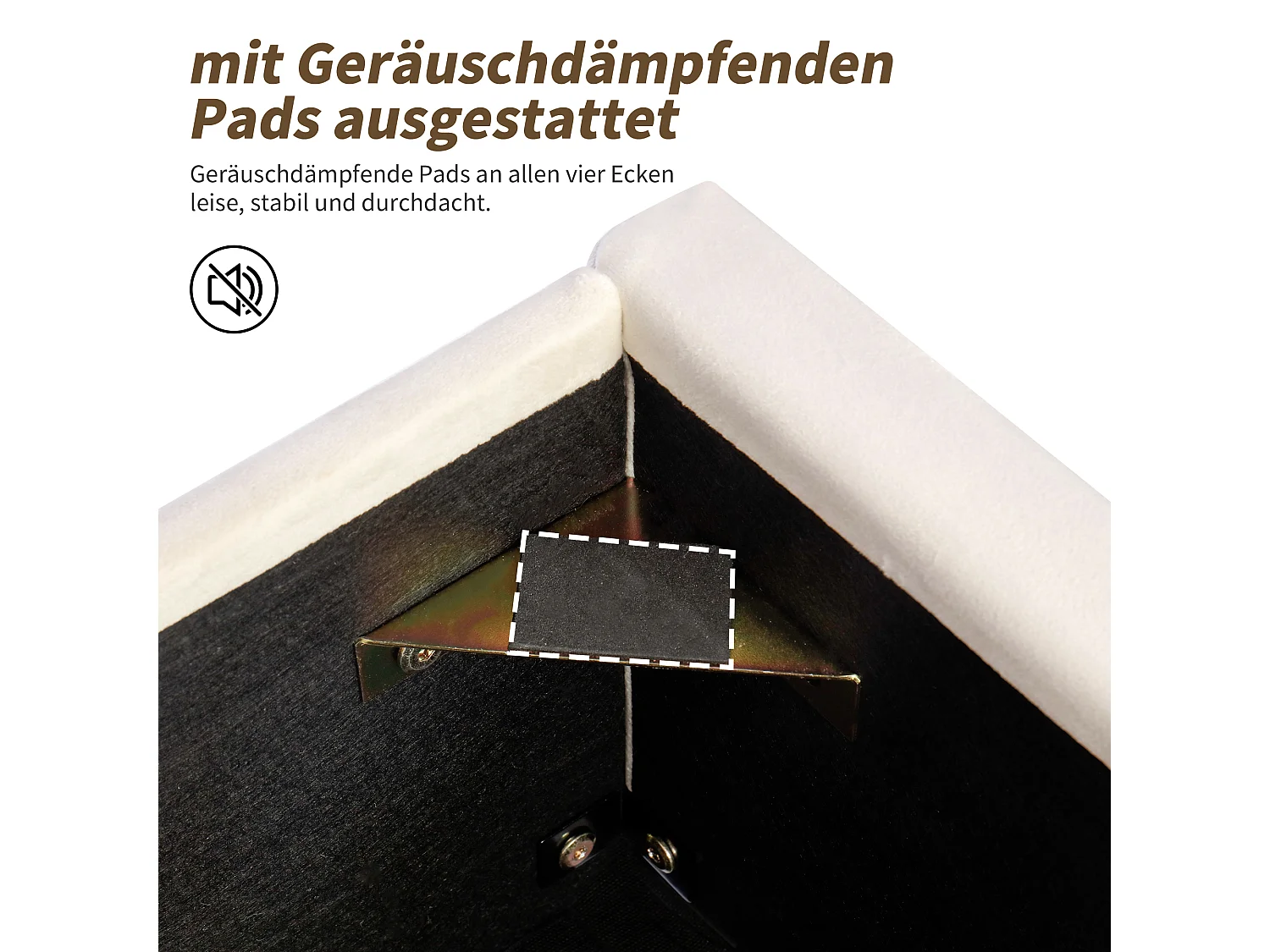 Lit rembourré pour enfant - 90 x 200 cm - avec rangement hydraulique + tête de lit - velours - blanc