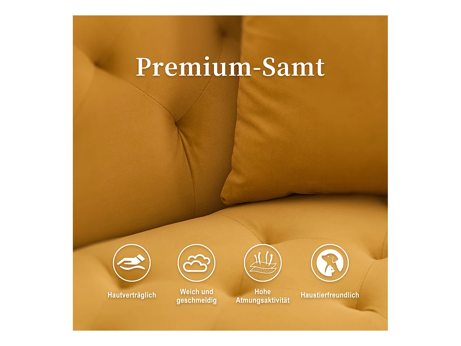 Canapé 2 places convertible avec coussins + dossier réglable - 165 x 72.5 x 75 cm - velours - Jaune