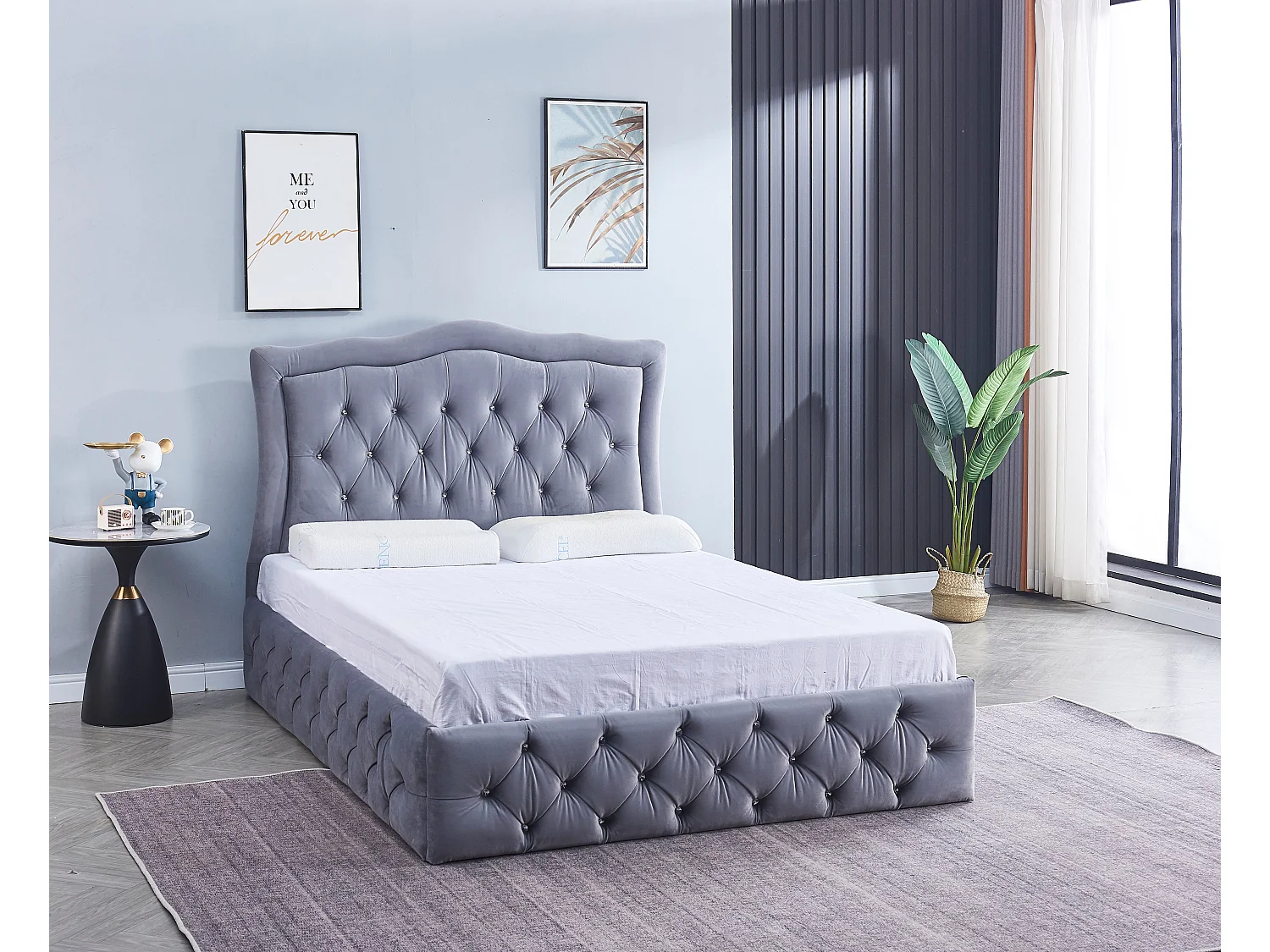 Cadre de Lit TREND – Velours – 140x190 cm