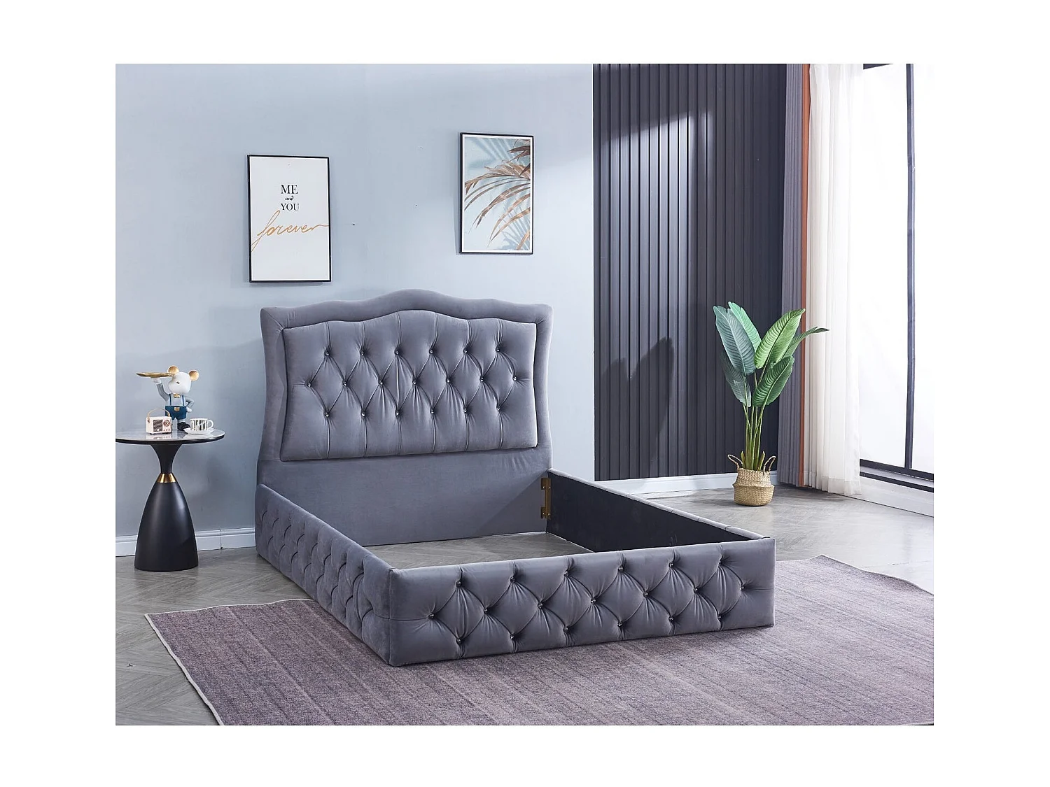 Cadre de Lit TREND – Velours – 140x190 cm