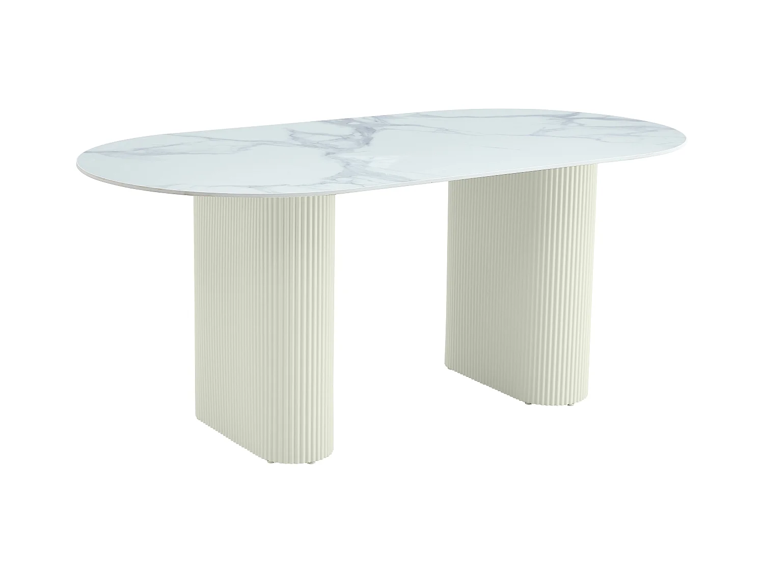 Table à Manger ROXY – Pied Beige & Plateau Céramique – 180x90x75 cm