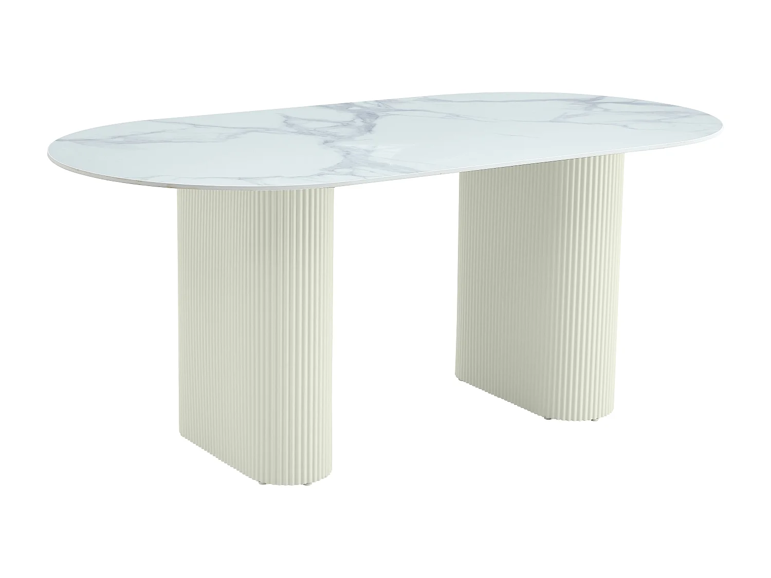 Table a manger céramique effet pierre beige 180x90x75 cm ROXY