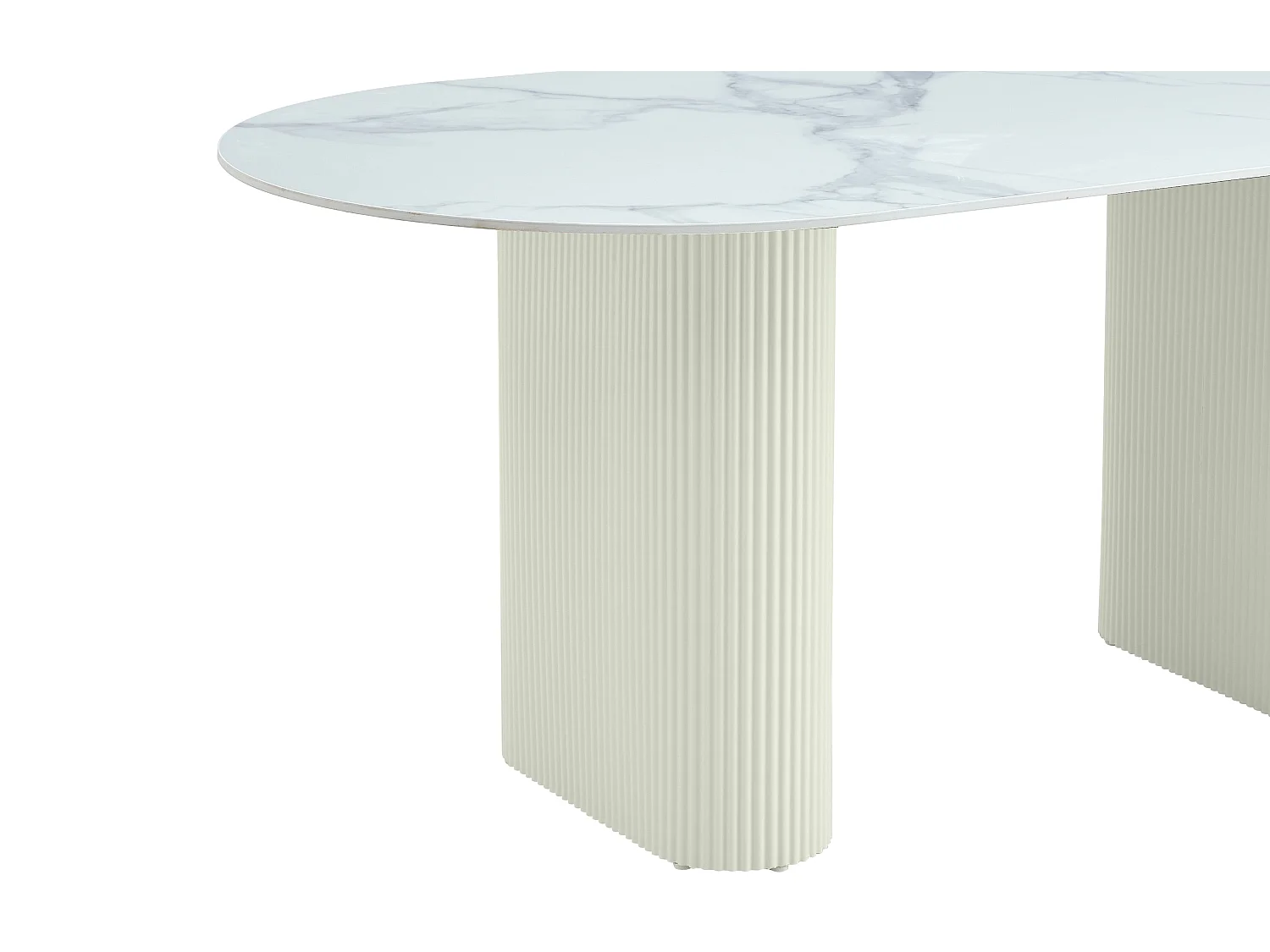 Table a manger céramique effet pierre beige 180x90x75 cm ROXY