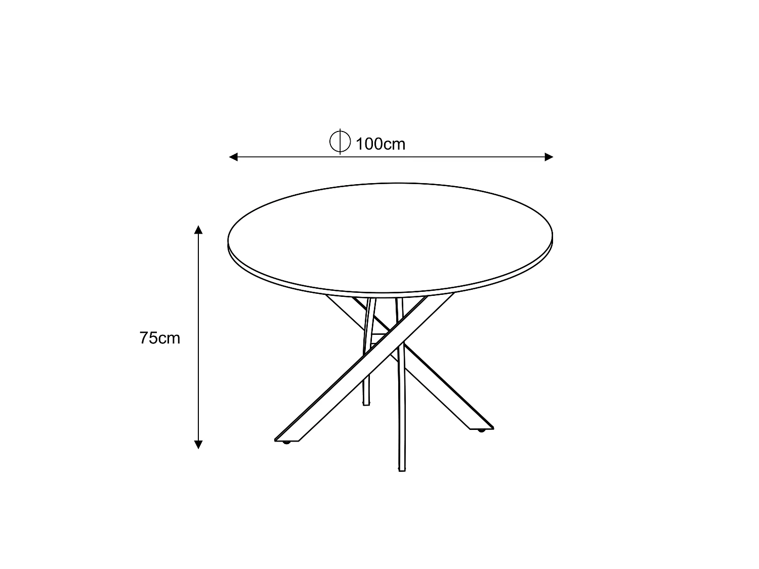 Table à manger ronde MARBRE GRIS JESSICA Gold 100 cm 4 couverts