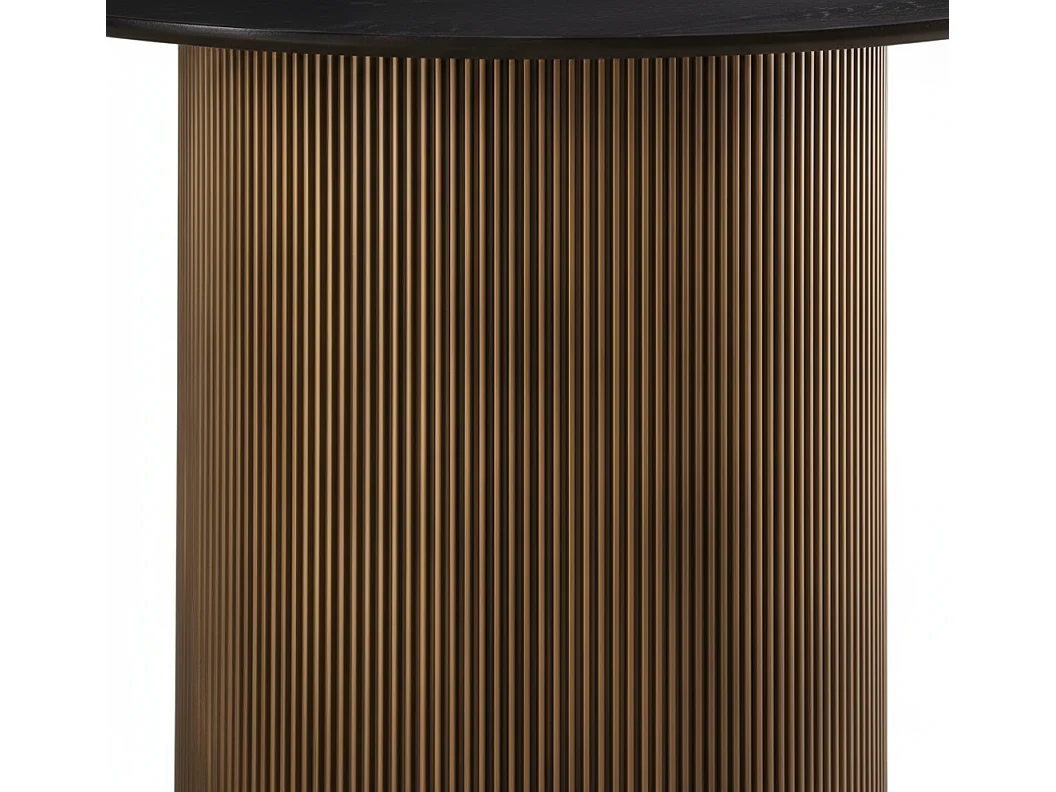 Table à Manger Ronde Bois MDF Noir & Gold – 120x75 cm – BAIETA