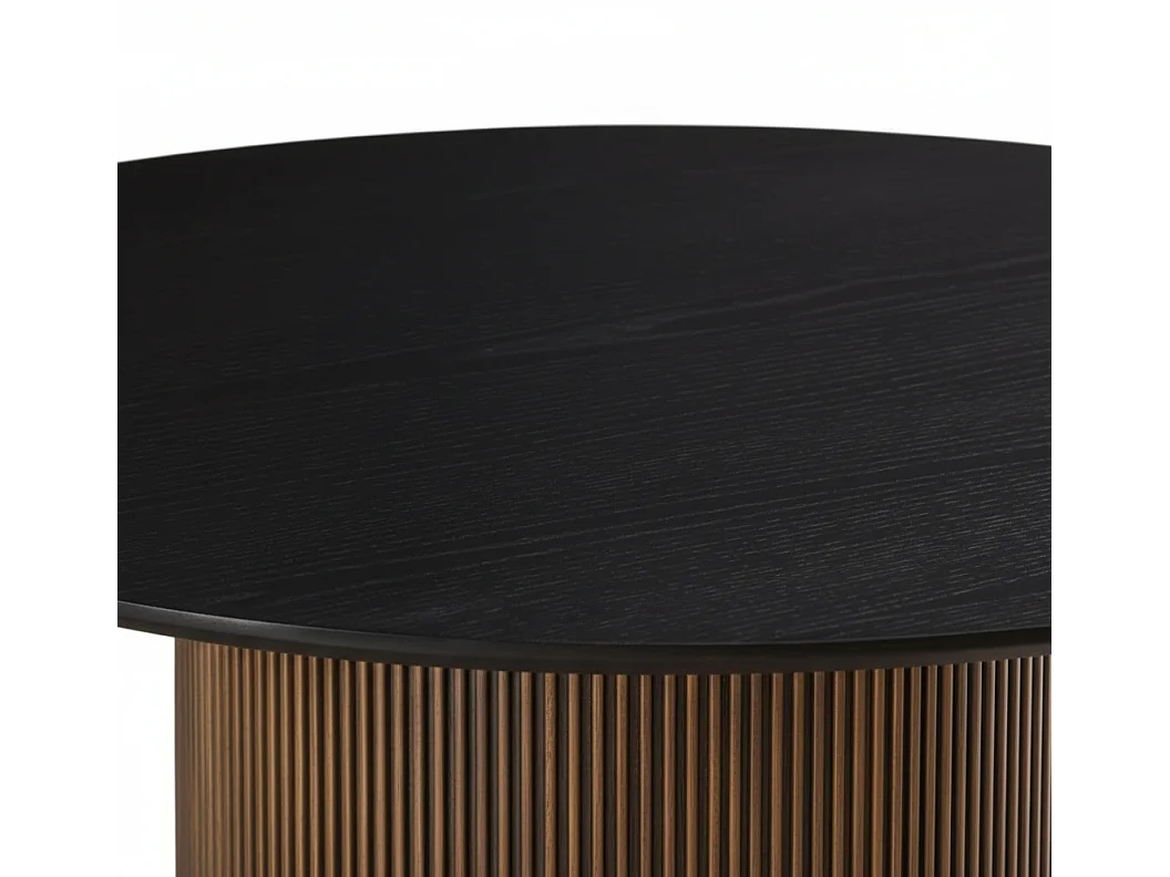 Table à Manger Ronde Bois MDF Noir & Gold – 120x75 cm – BAIETA