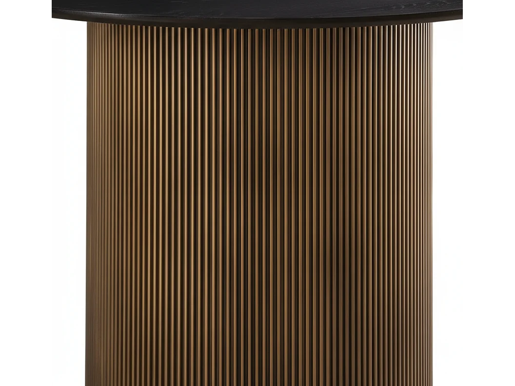 Table à Manger Ronde Bois MDF Noir & Gold – 120x75 cm – BAIETA