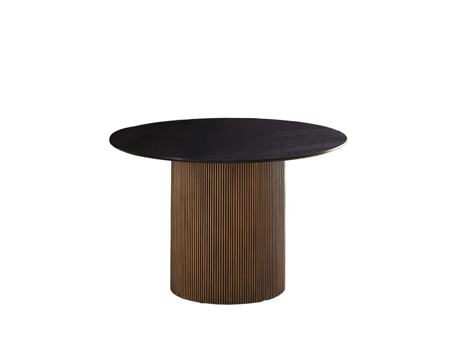 Table à Manger Ronde Bois MDF Noir & Gold – 120x75 cm – BAIETA
