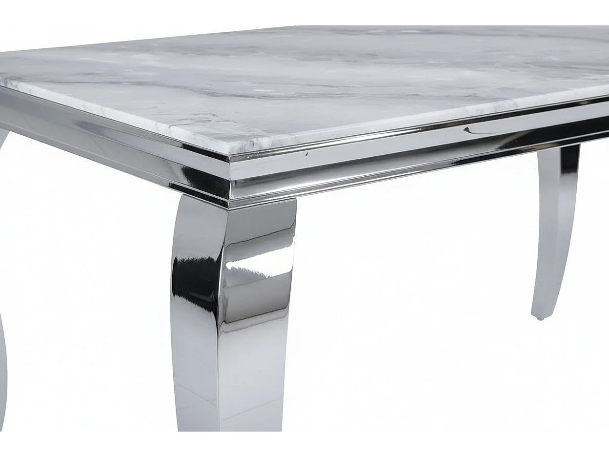 Table à manger verre effet marbré greige 150x90 cm 4-6 pers BAROQUE
