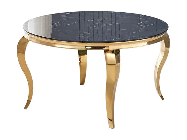 Table à manger ronde BAROQUE gold 130x75 cm