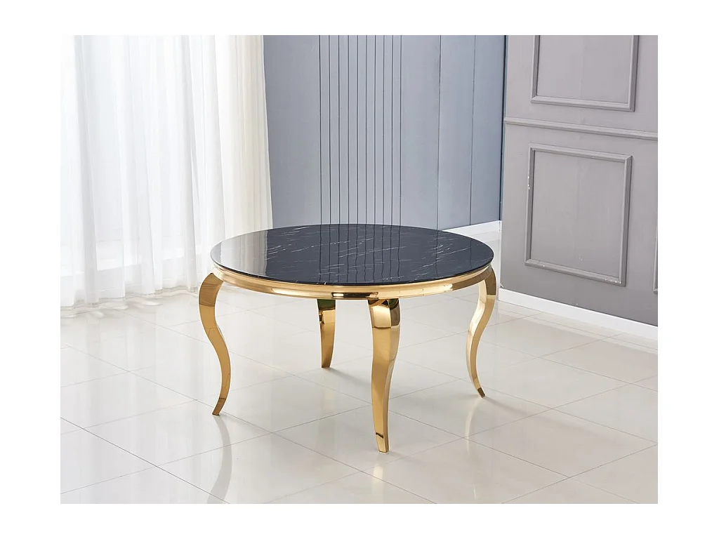 Table à manger ronde BAROQUE gold 130x75 cm