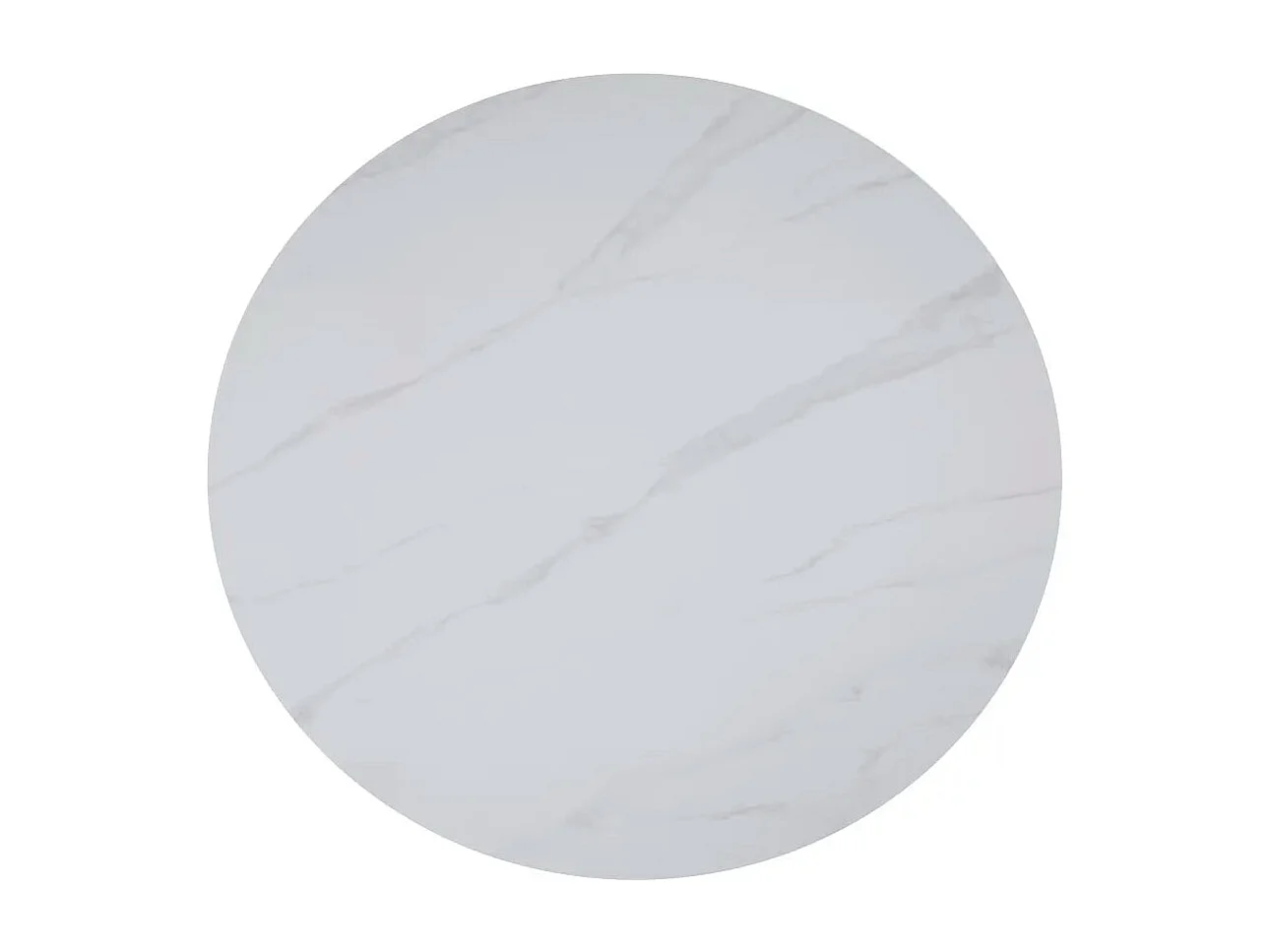 Table repas ronde céramique marbré blanc 120 cm pieds beiges – ANAIS