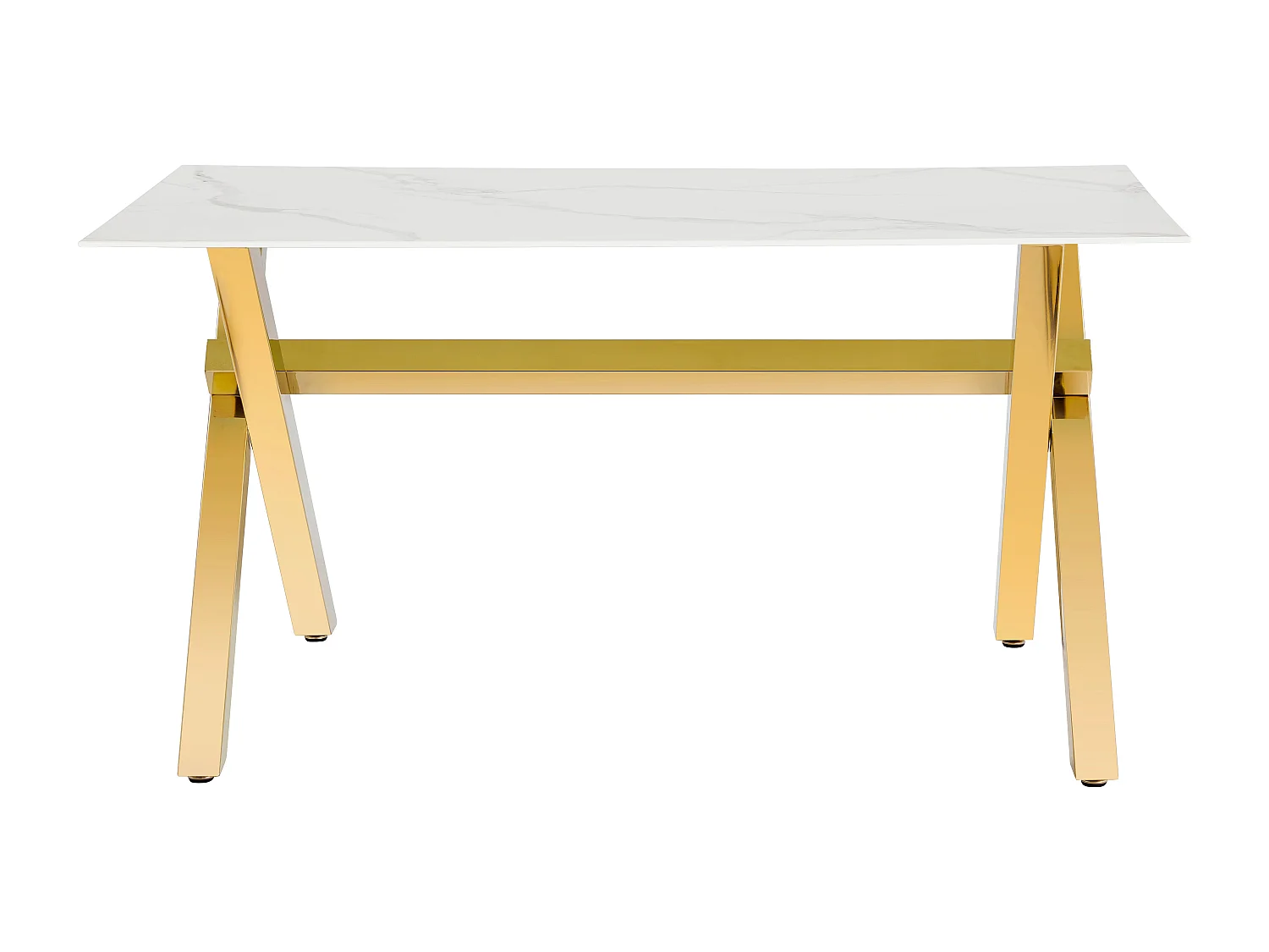 Table à Manger IXE – 180x90 cm – Pied Gold XXL & Verre Trempé