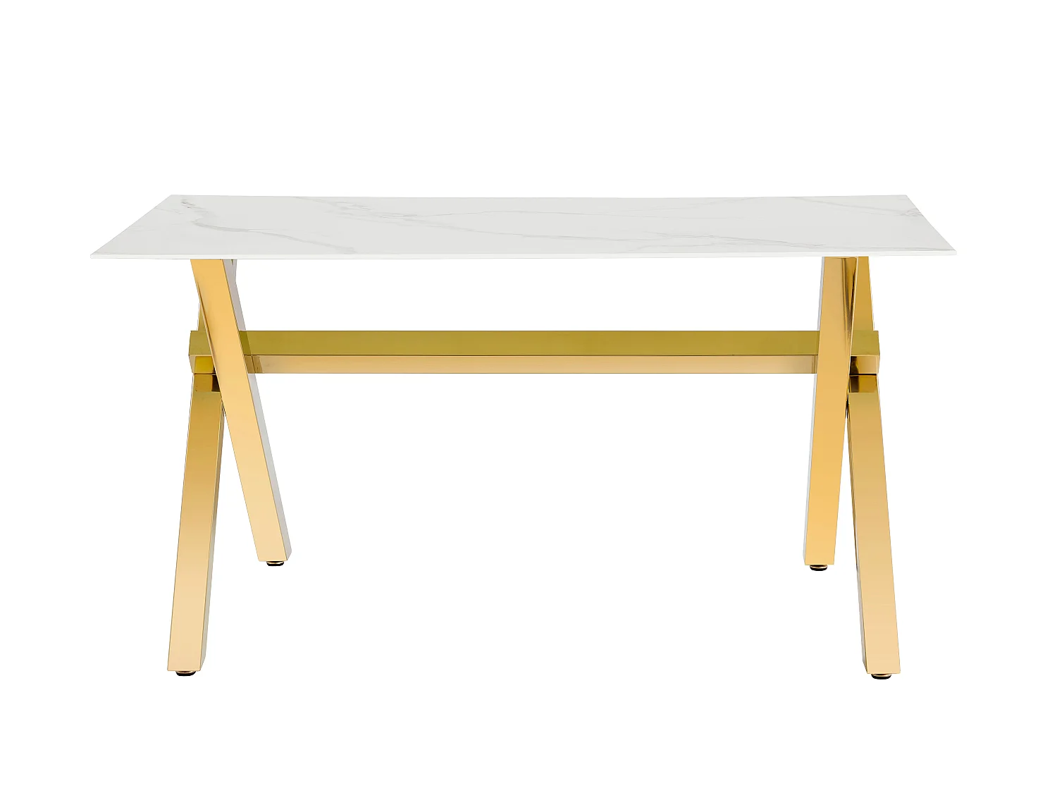 Table à Manger IXE – 180x90 cm – Pied Gold XXL & Verre Trempé