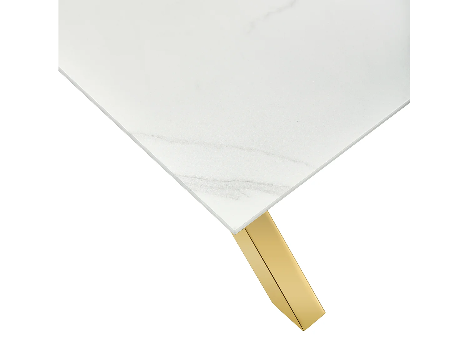 Table à Manger IXE – 180x90 cm – Pied Gold XXL & Verre Trempé
