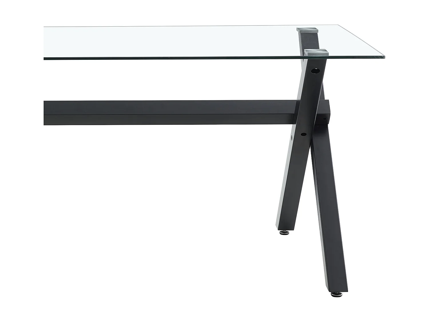 Table de Repas IXE – 150x90 cm – Verre Transparent & Structure Métal