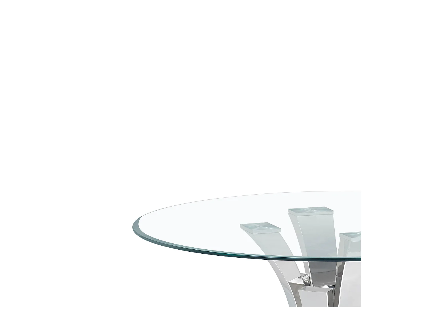 Table à Manger Ronde JUDITH – Chrome & Verre Trempé – Ø120 cm