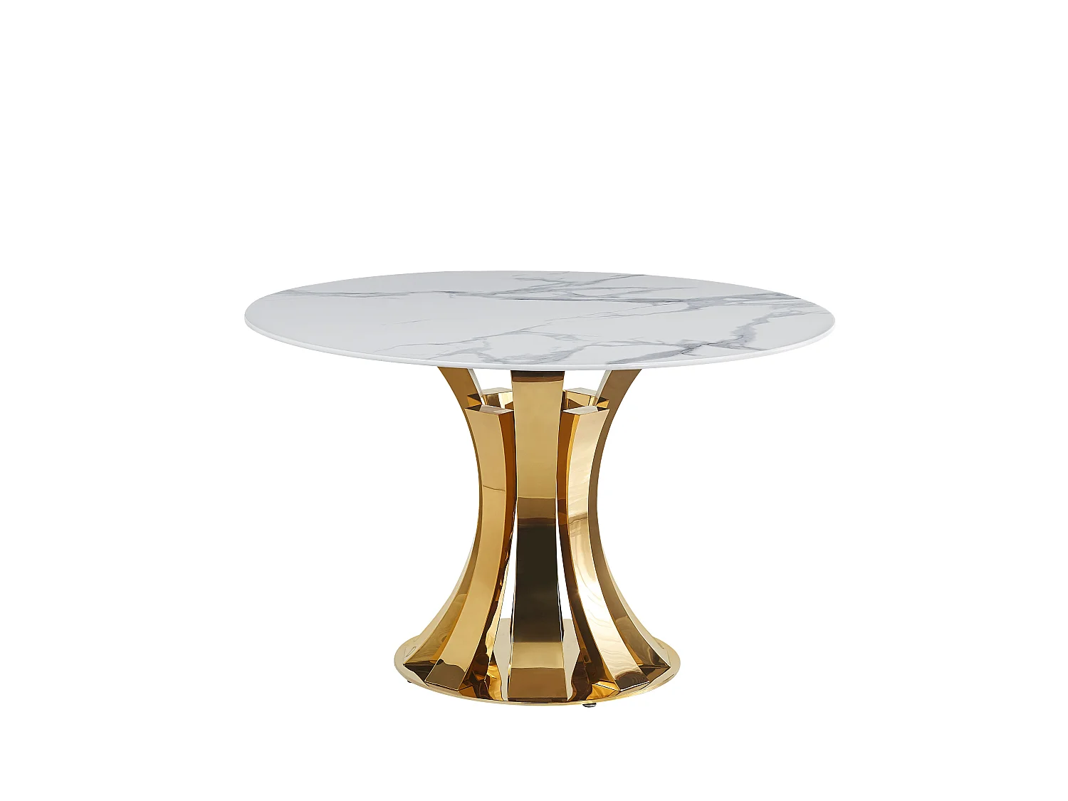 Table à Manger Ronde JUDITH – 120 cm – Pied Gold Élégant