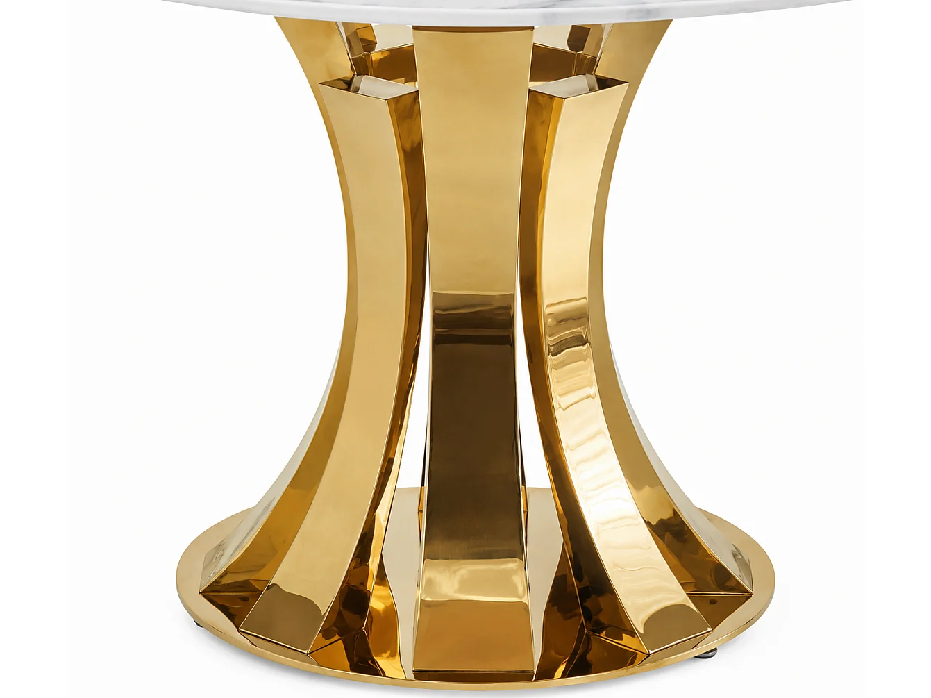 Table à Manger Ronde JUDITH – 120 cm – Pied Gold Élégant