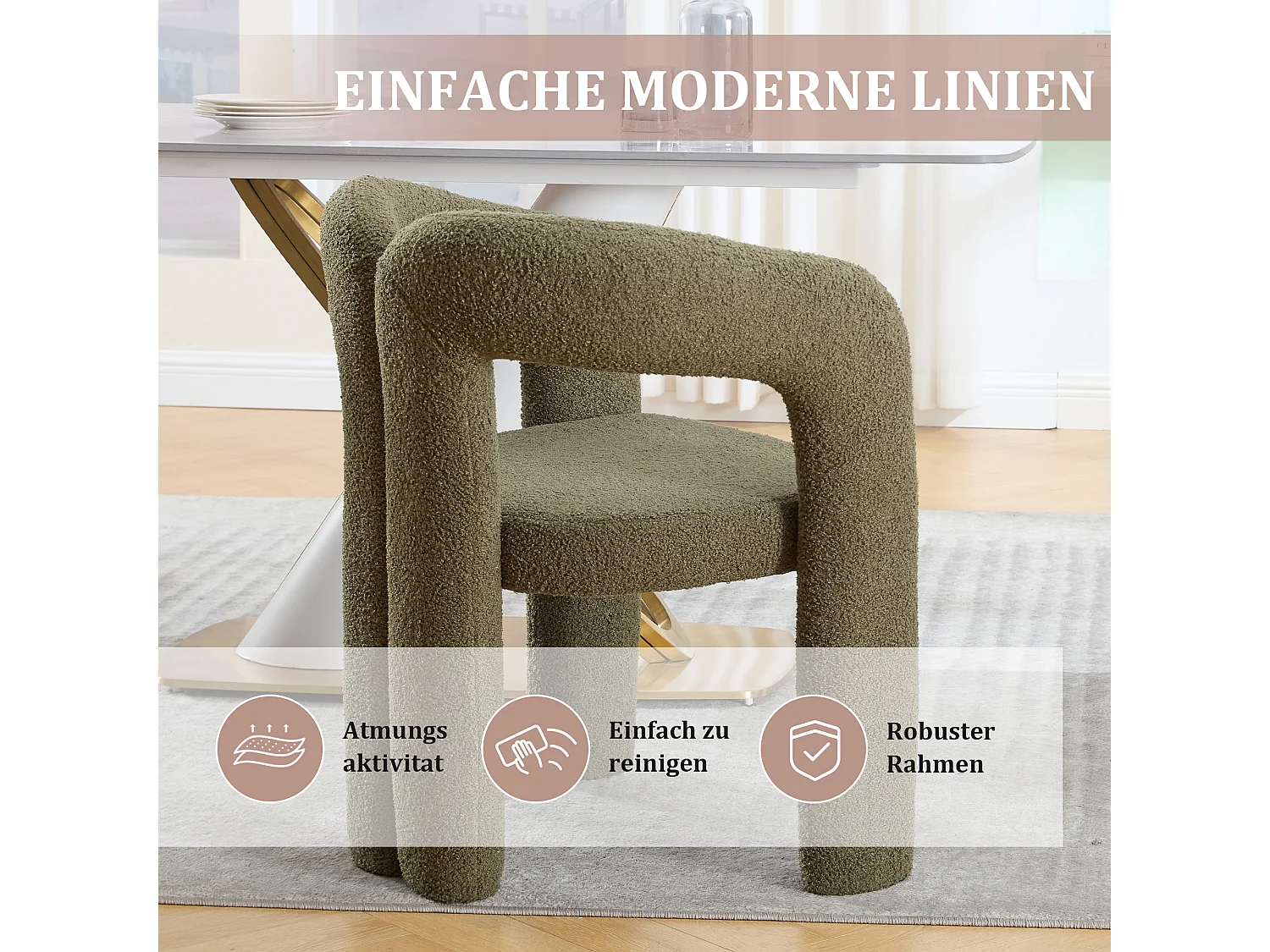 Lot de 2 fauteuils ergonomiques avec velours - 61 x 52 x 71 cm - pour le salon ou le bureau - velours - vert olive