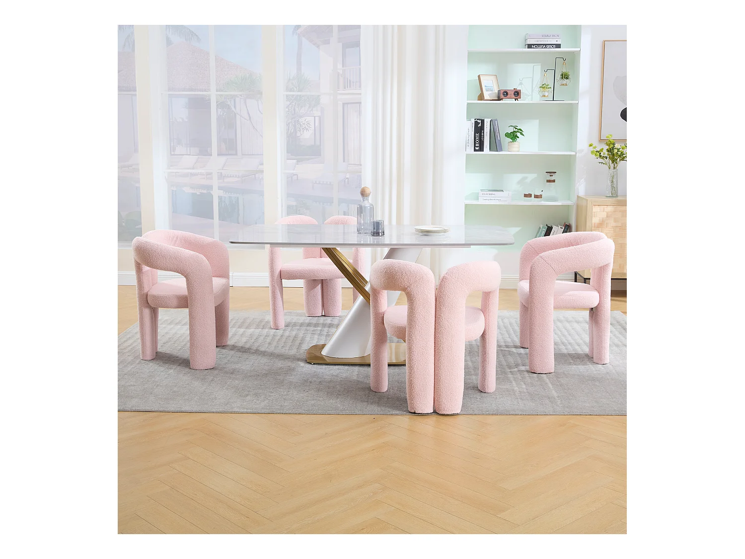 Lot de 2 fauteuils ergonomiques avec velours - 61 x 52 x 71 cm - pour le salon ou le bureau - velours - rose