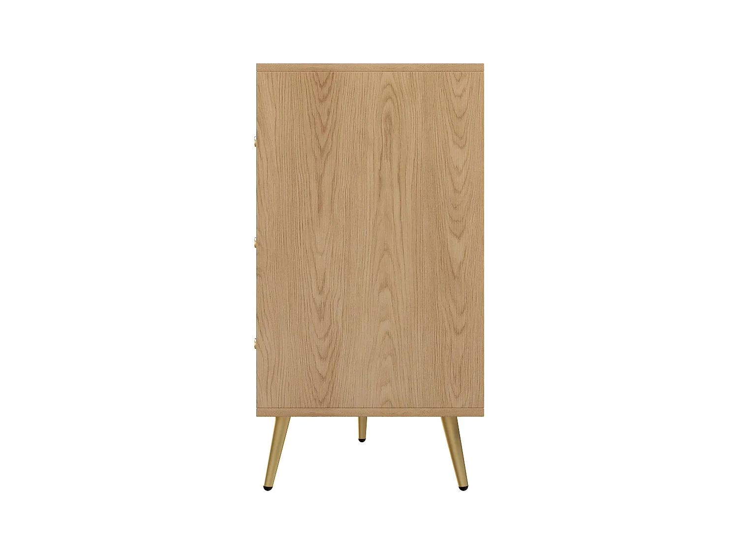 Commode moderne à 9 tiroirs avec pieds en fer - 120 x 39 x 80 cm - construction robuste - aggloméré - naturel