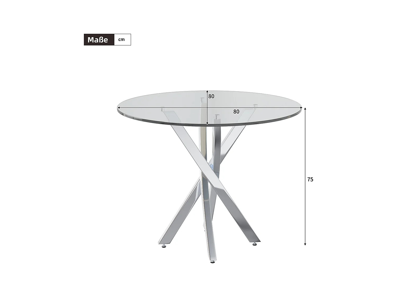 Ensemble de table à manger et 2 chaises - 80 x 80 x 75 cm -  plateau de table en verre trempé - velours + métal - gris