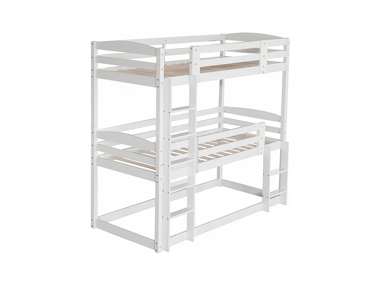 Litera infantil de 3 plazas - 3 x 90 x 200 cm - madera + MDF - blanco