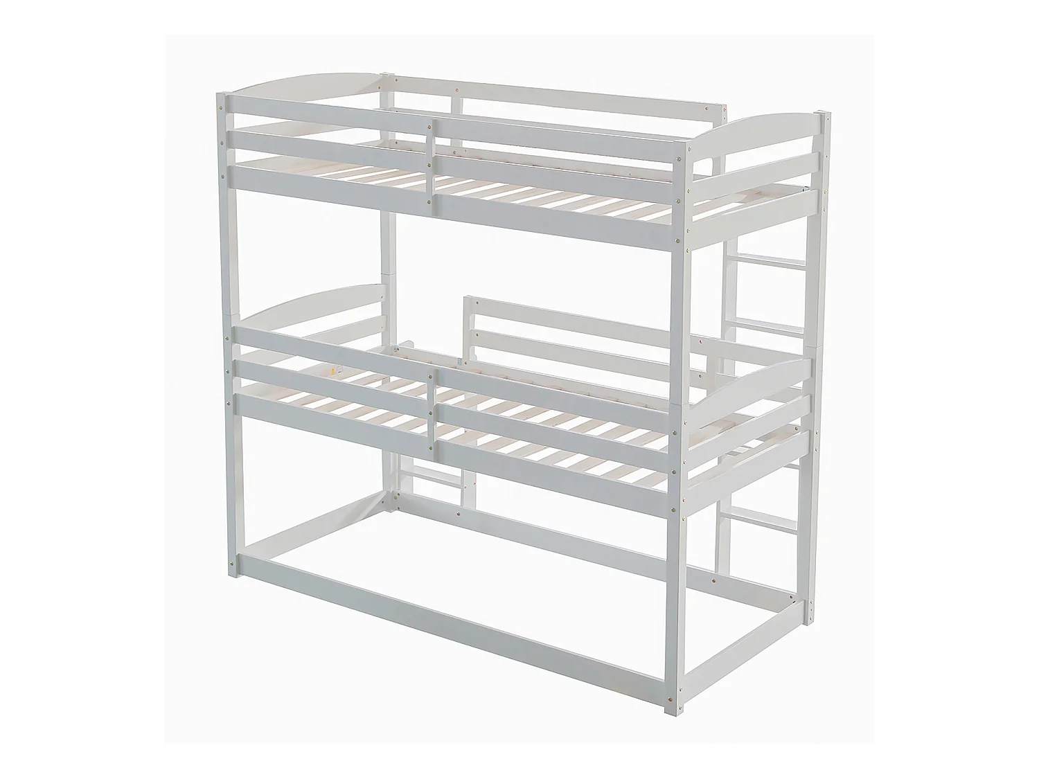 Litera infantil de 3 plazas - 3 x 90 x 200 cm - madera + MDF - blanco